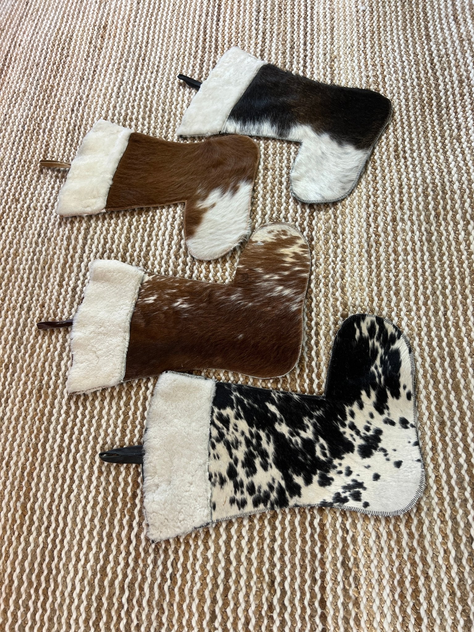 Christmas Stocking 12.5x20 Cowhide | Banana Manor Rug Factory Outlet