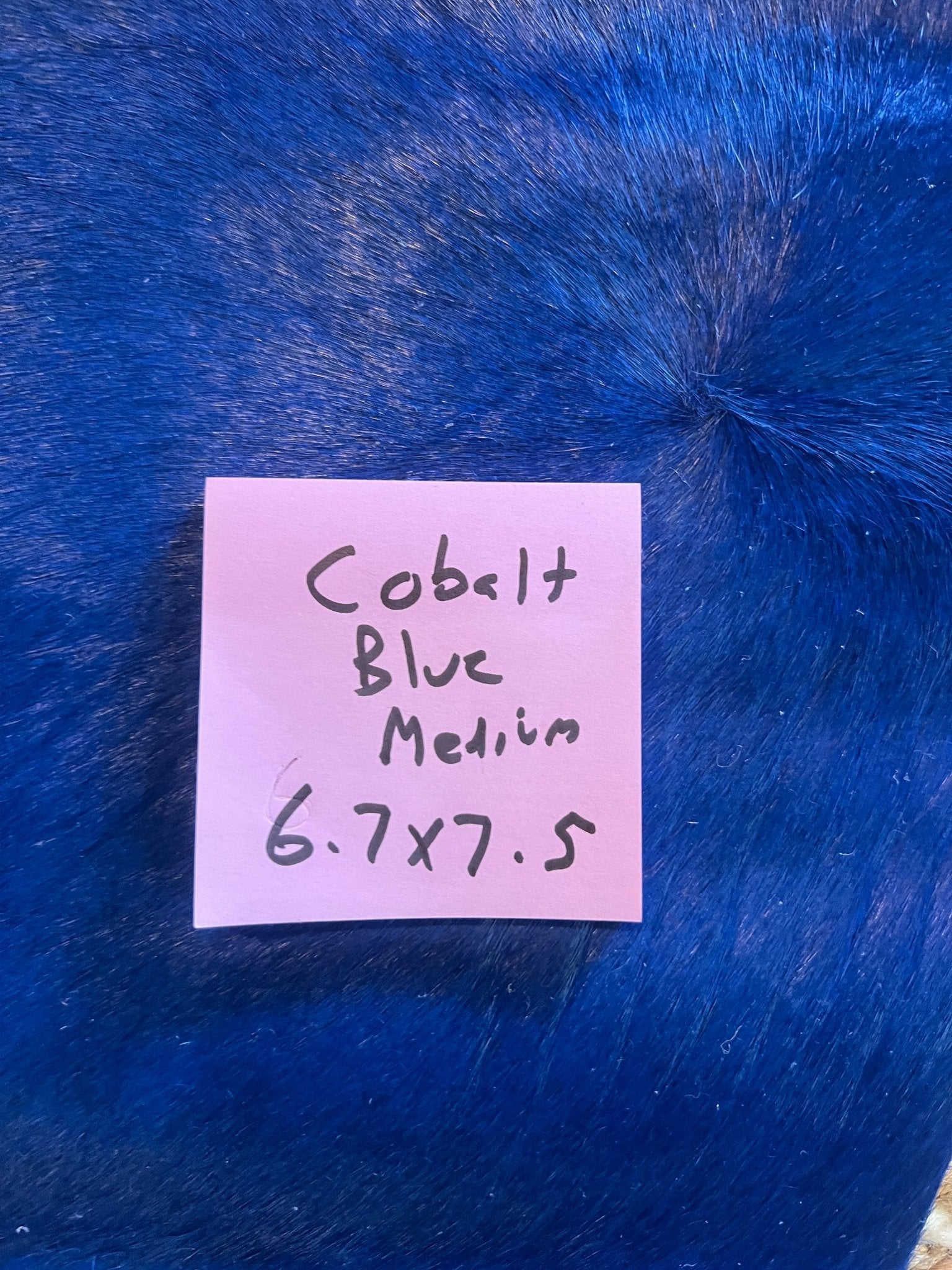 Cobalt Blue 6.7x7.5 Medium Cowhide Rug | Banana Manor Rug Factory Outlet