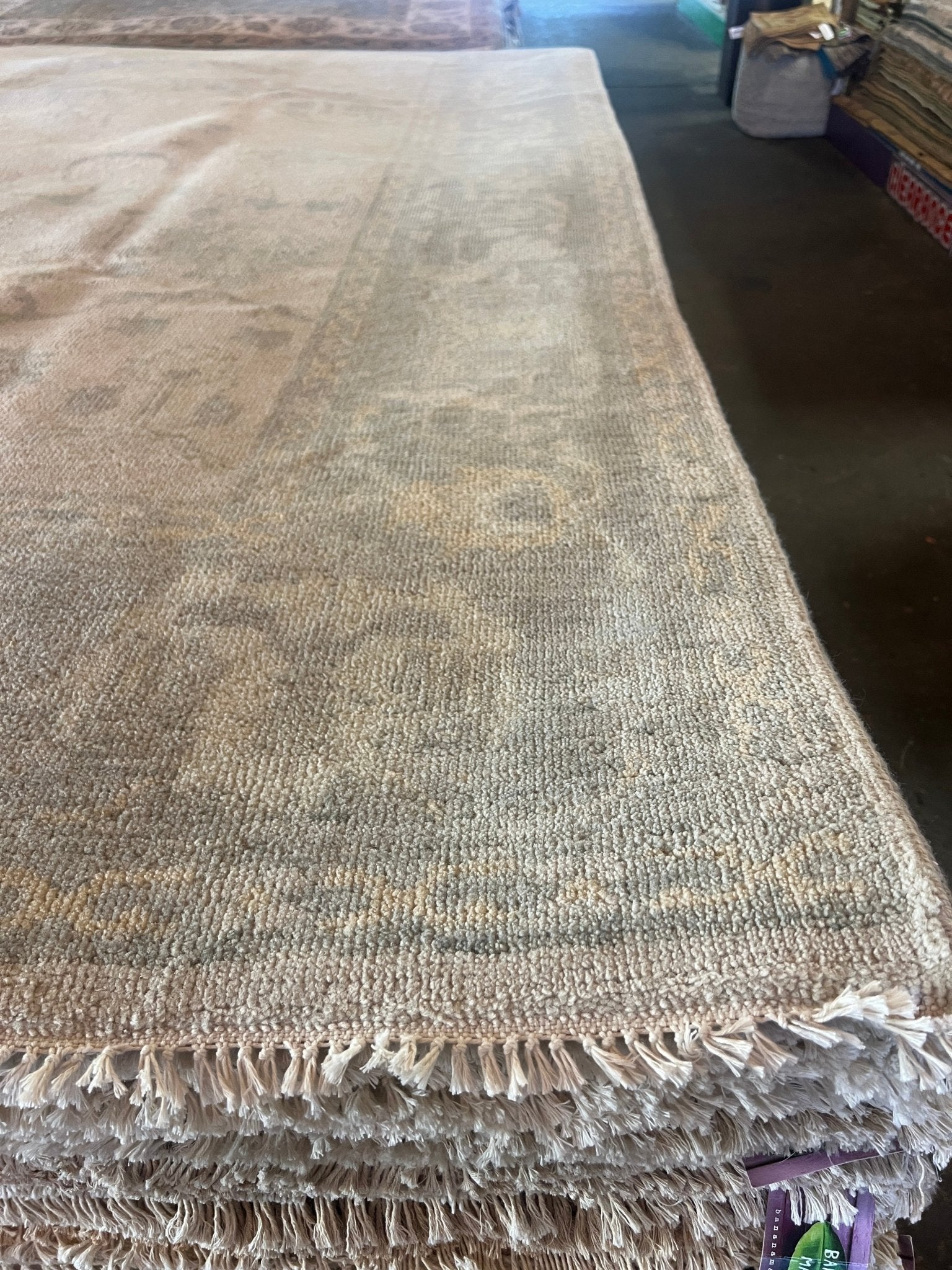 Dasha 8.0x10.3 Hand-Knotted Gray and Silver Oushak | Banana Manor Rug Factory Outlet