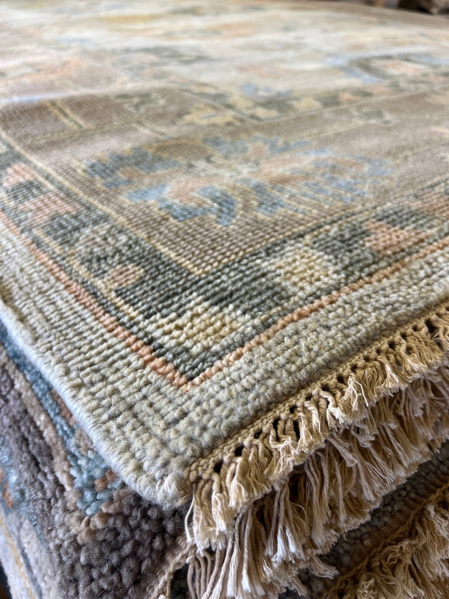 Esperanza 9x12 Hand-Knotted Light Green & Grey Oushak | Banana Manor Rug Factory Outlet