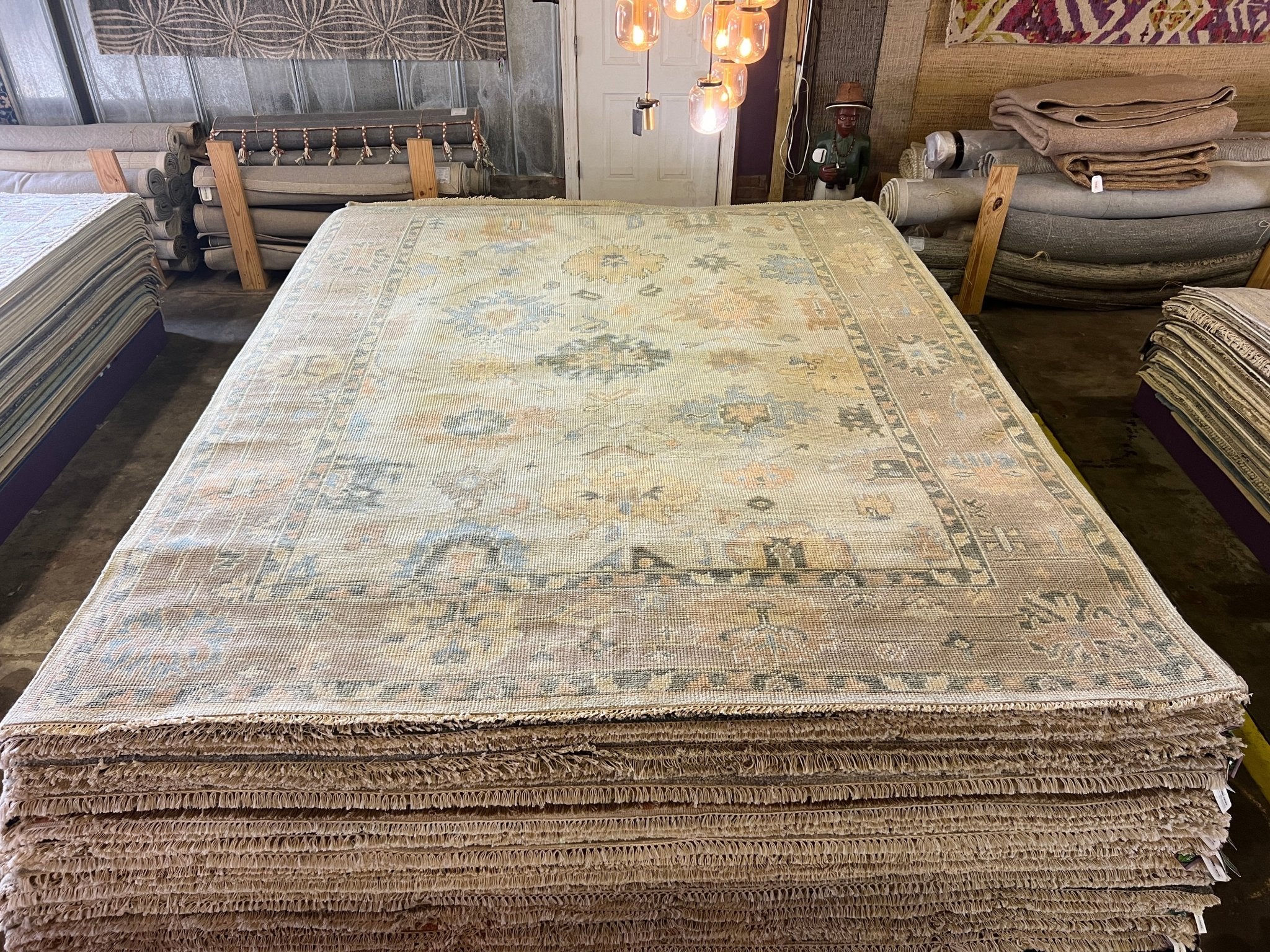 Esperanza 9x12 Hand-Knotted Light Green & Grey Oushak | Banana Manor Rug Factory Outlet