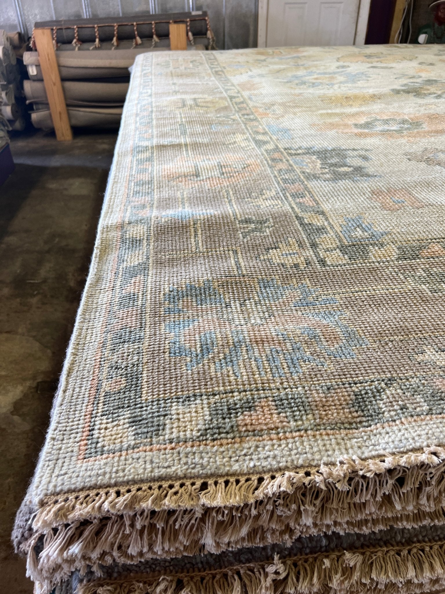 Esperanza 9x12 Hand-Knotted Light Green & Grey Oushak | Banana Manor Rug Factory Outlet