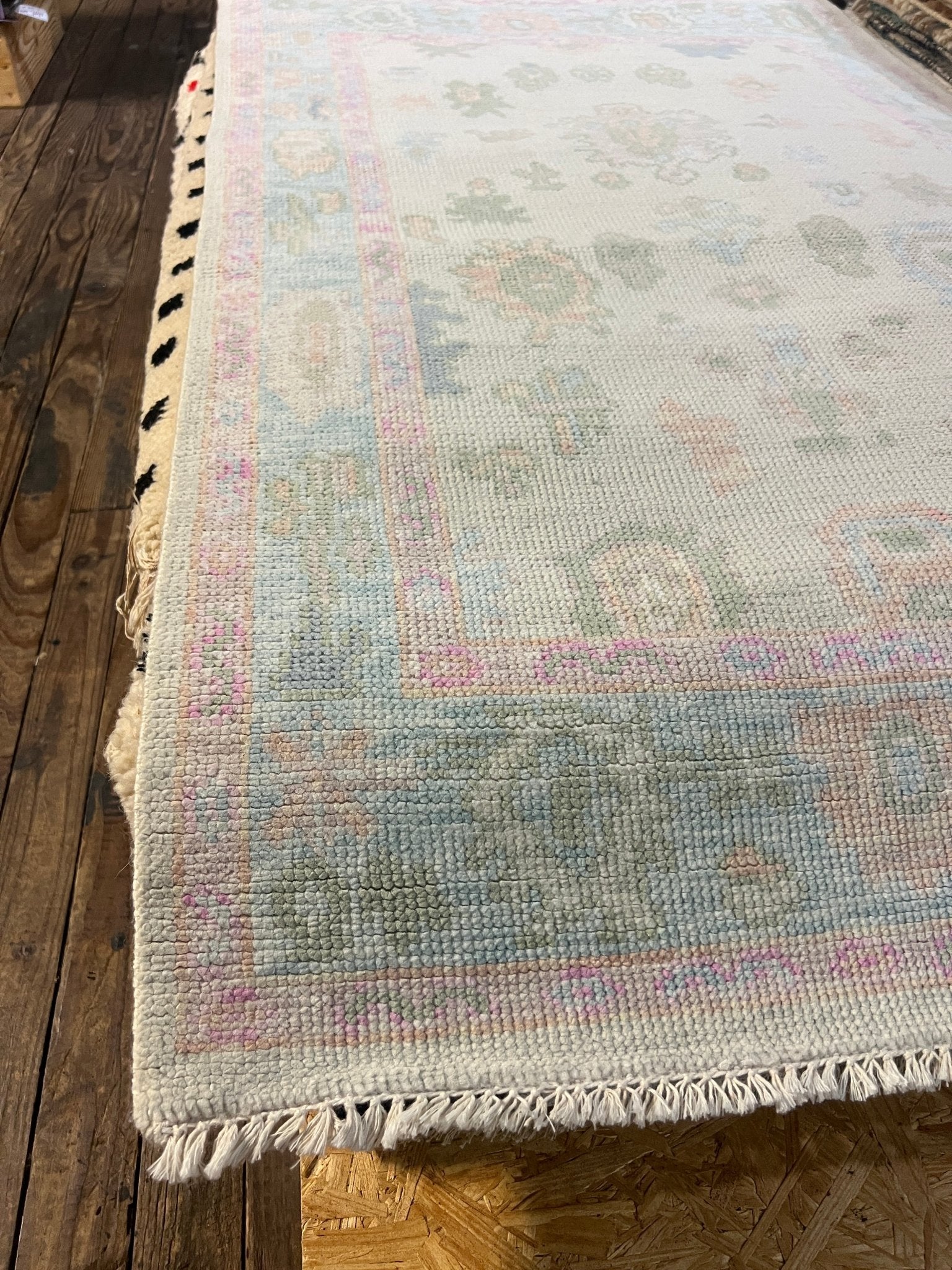 Eve Polastri 3.1x5.3 Hand-Knotted Cream and Blue Oushak | Banana Manor Rug Factory Outlet