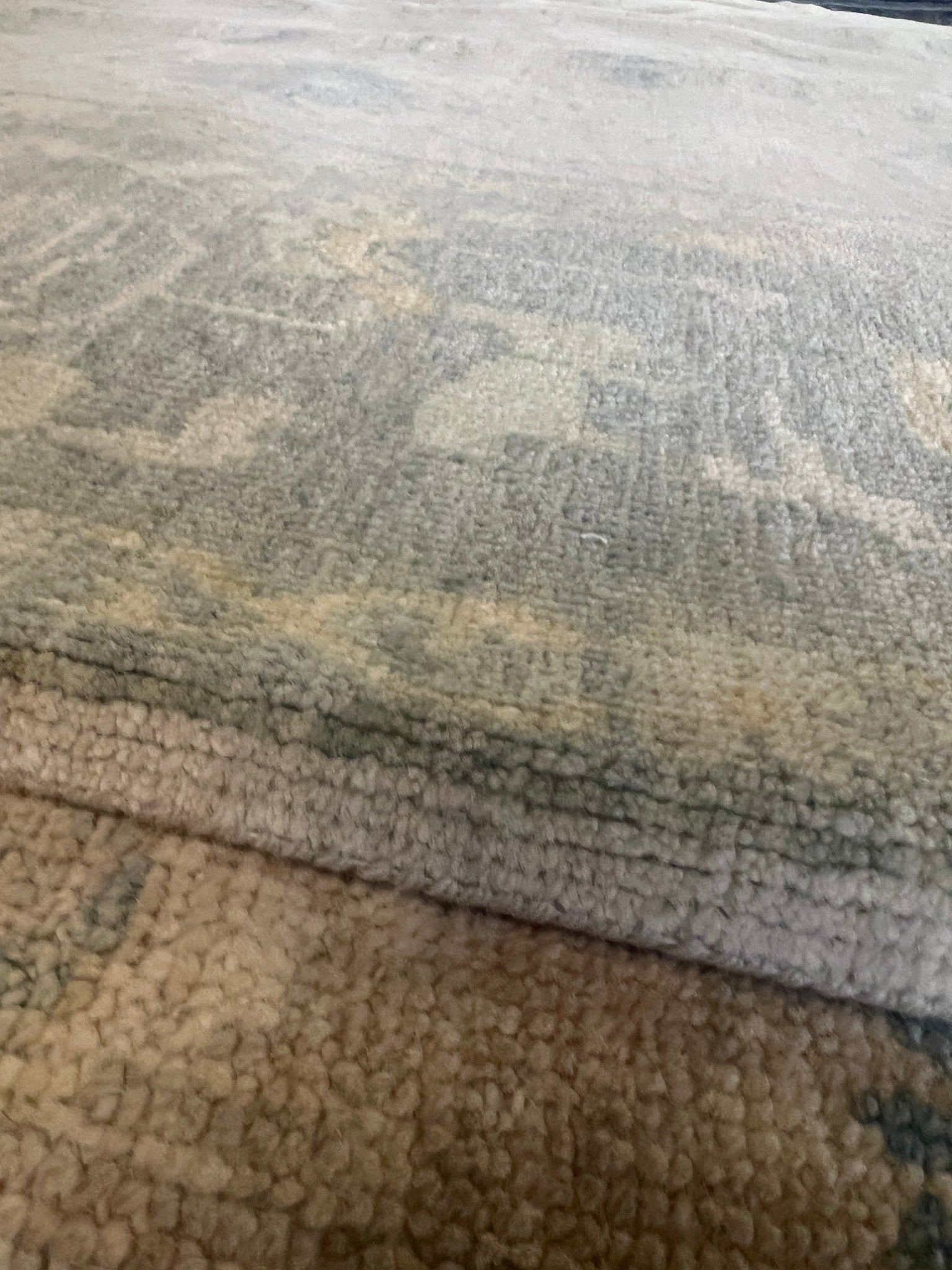 Evgenia 9.8x14 Hand-Knotted Cream and Silver Oushak | Banana Manor Rug Factory Outlet