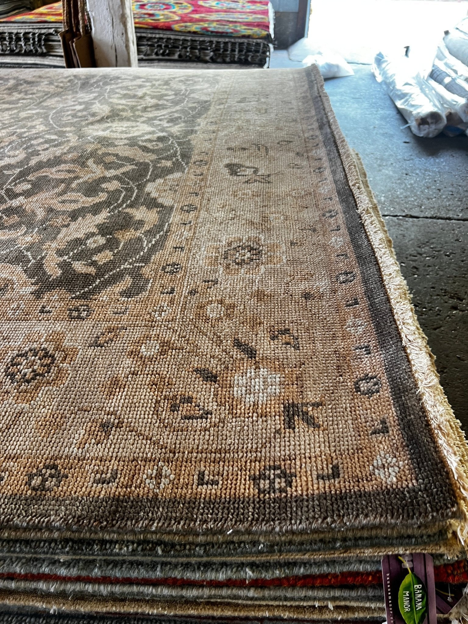 Galilea 8x10 Brown & Tan Oushak | Banana Manor Rug Factory Outlet