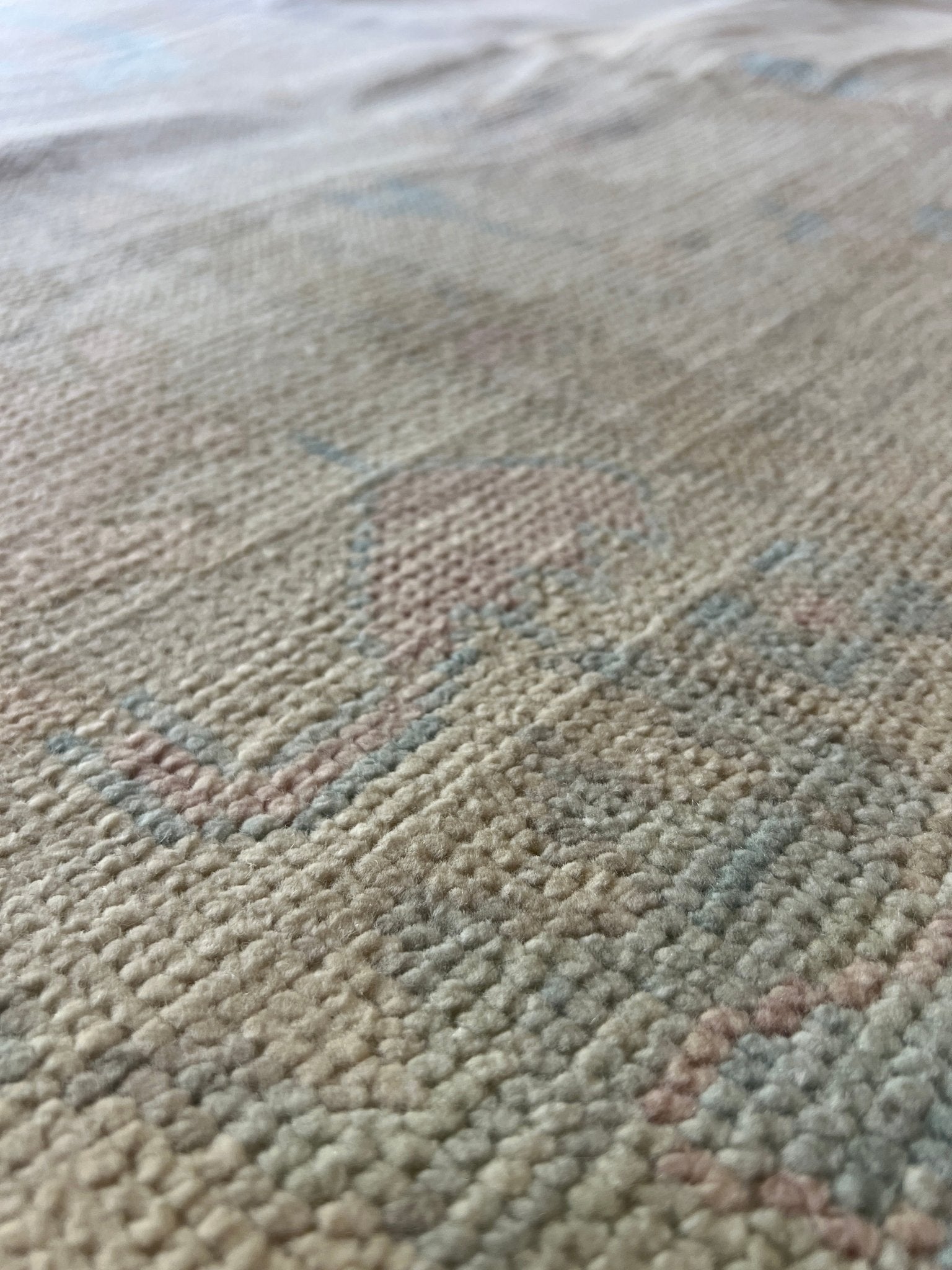 Gemma 8.10x12.6 Hand-Knotted Cream and Blue Oushak | Banana Manor Rug Factory Outlet