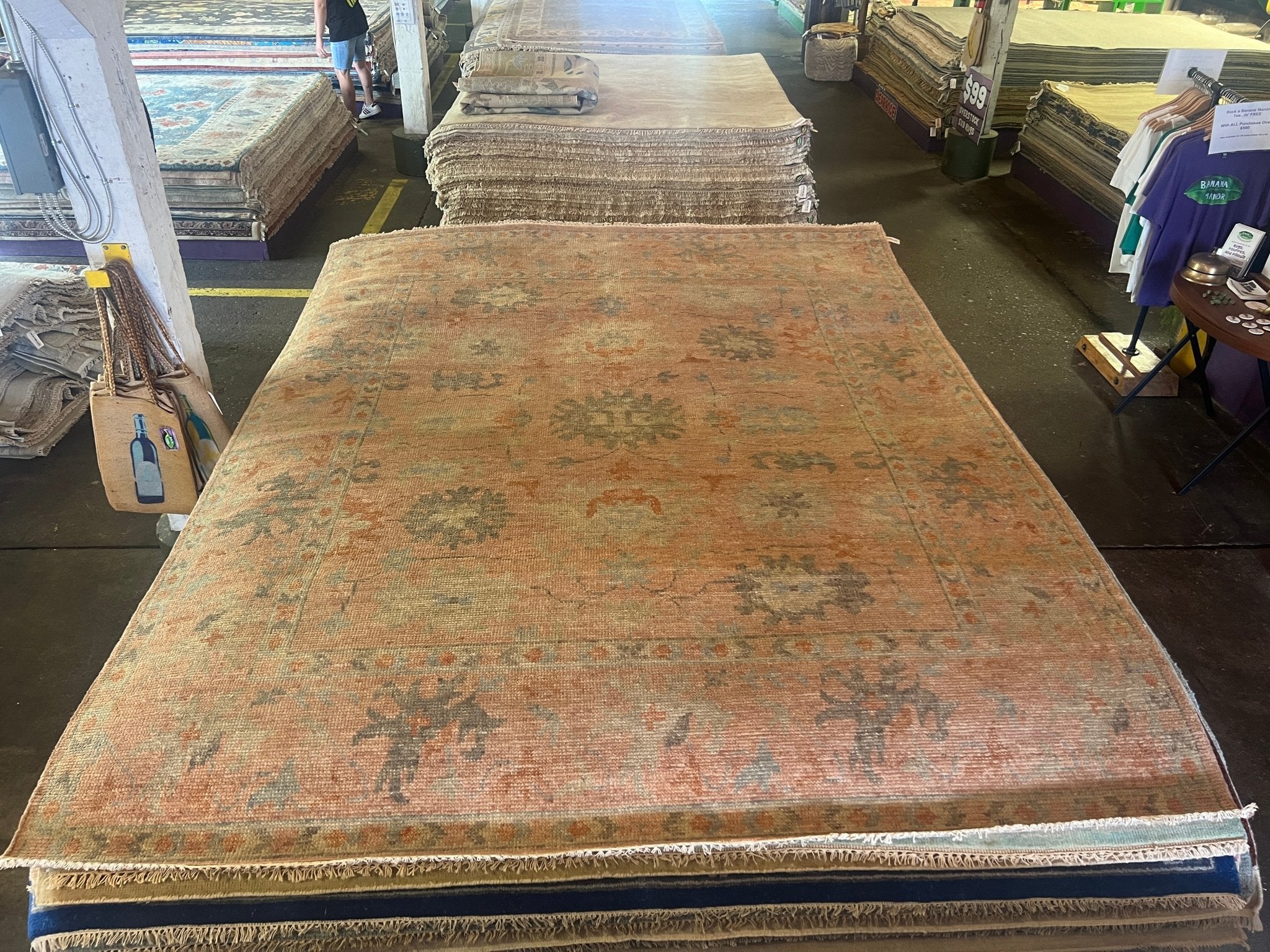 Graddy 8x10 Hand-Knotted Rust on Rust Oushak | Banana Manor Rug Factory Outlet