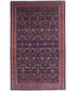 Melissa Ladd 12.8x21 Red and Blue Hand-Knotted Bibikabad Rug