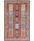 Gabby Hoffman 5.1x8 Blue and Gold Hand-Knotted Humna Rug