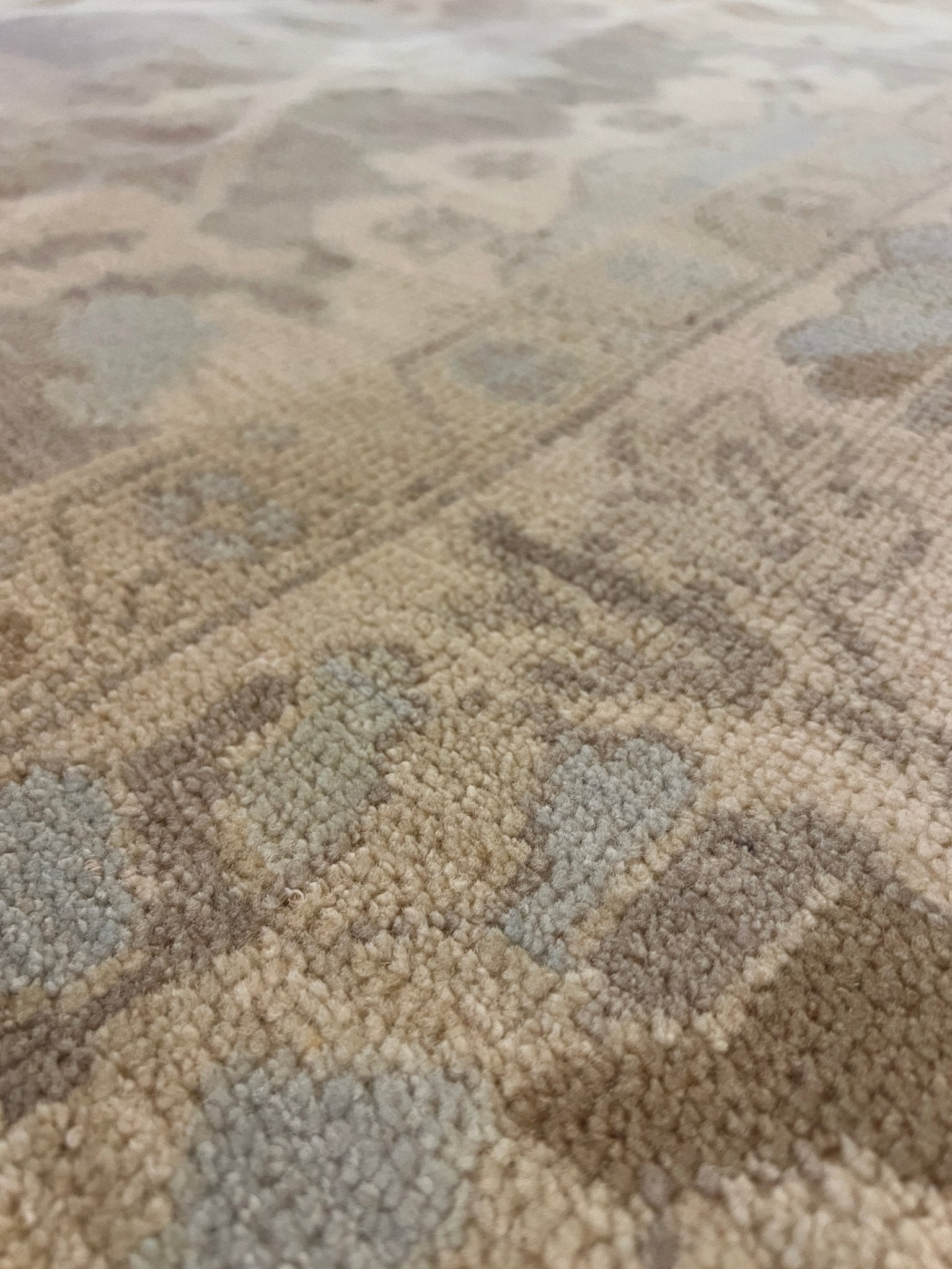 Harriet 8.1x10.2 Hand-Knotted Cream and Borwn Oushak | Banana Manor Rug Factory Outlet