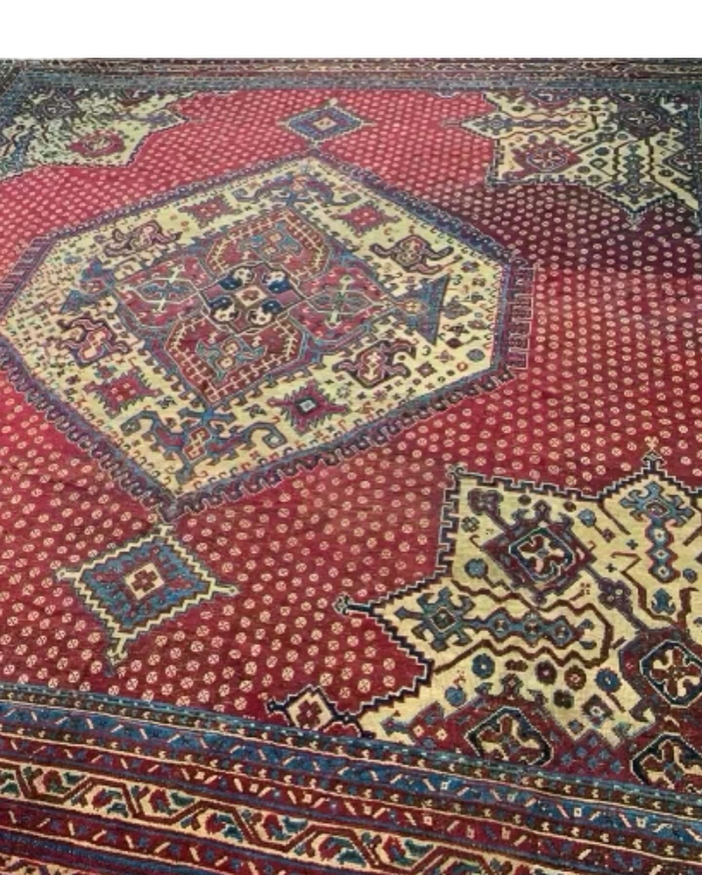 Historic Antique 17x17 Palace Size Oushak Square Red & Blue | Banana Manor Rug Factory Outlet