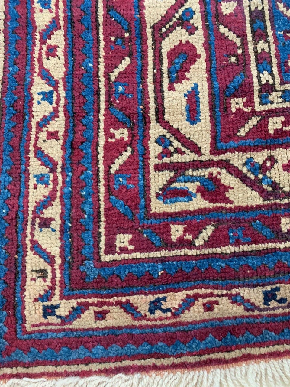 Historic Antique 17x17 Palace Size Oushak Square Red & Blue | Banana Manor Rug Factory Outlet