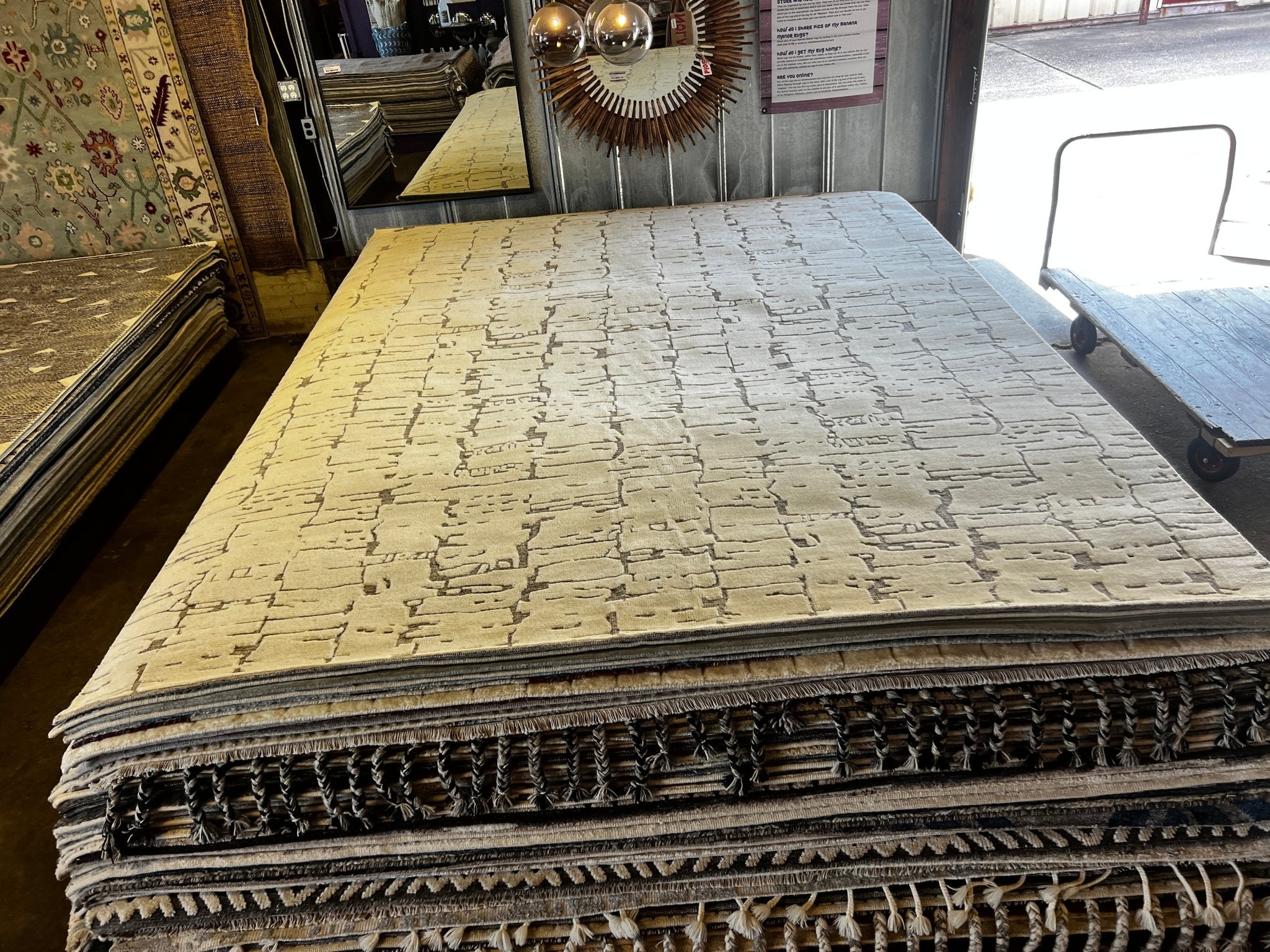 Holden 9x12 Hand-Knotted Ivory & Grey Modern | Banana Manor Rug Factory Outlet