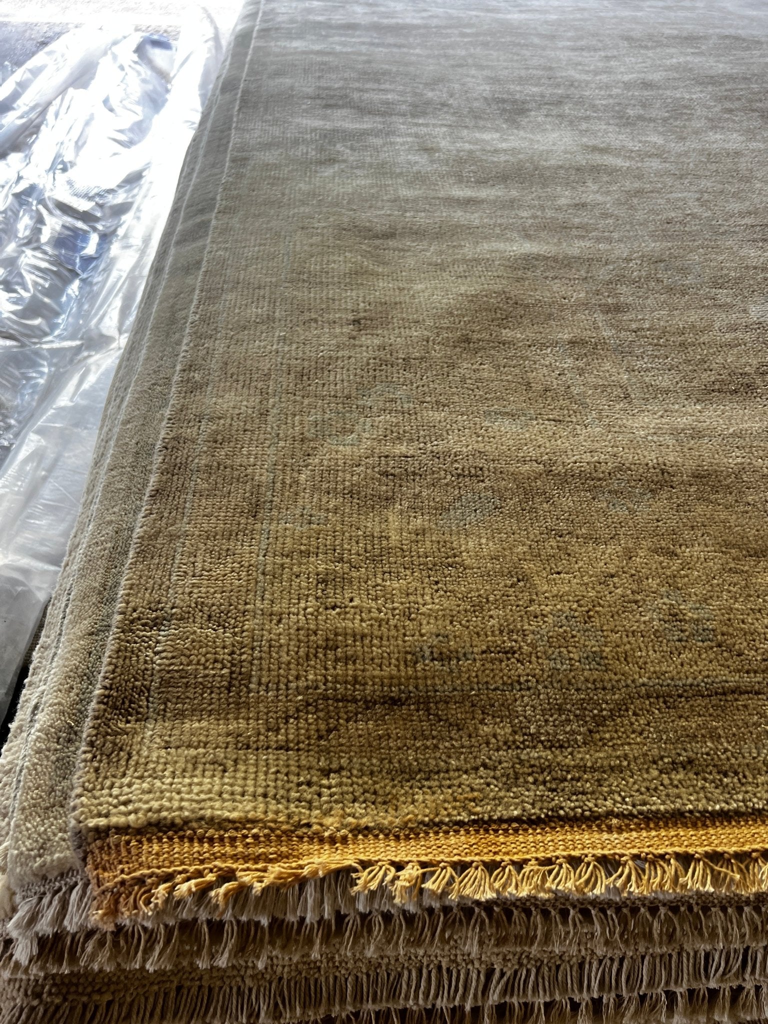 Jane Smith 9x12 Hand-Knotted Tan & Grey Oushak | Banana Manor Rug Factory Outlet