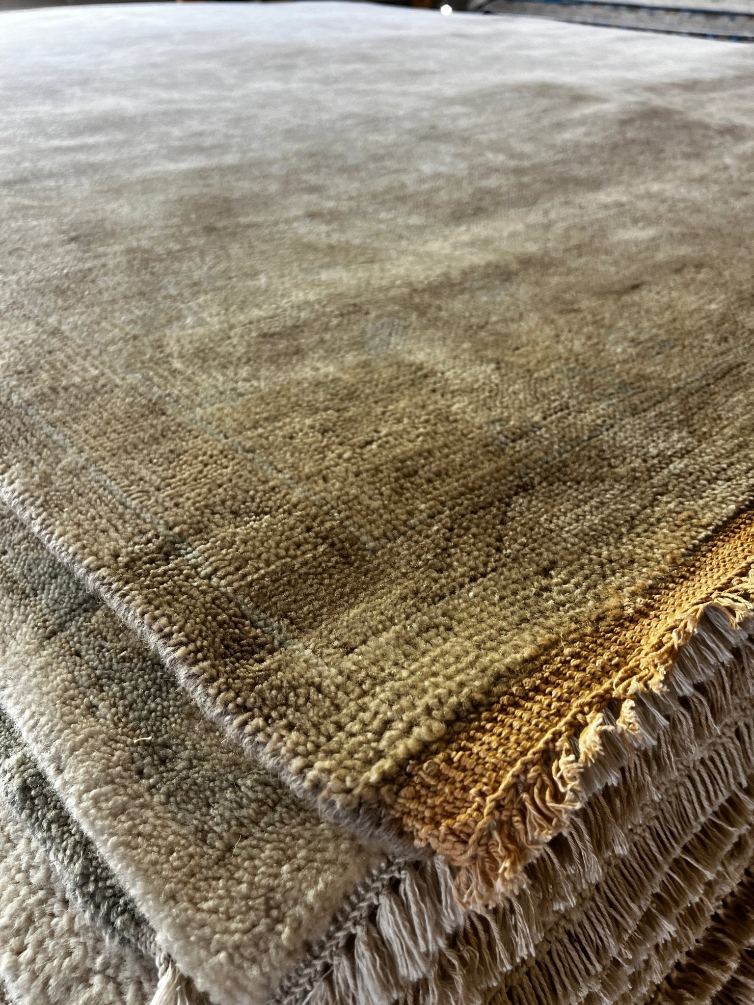 Jane Smith 9x12 Hand-Knotted Tan & Grey Oushak | Banana Manor Rug Factory Outlet