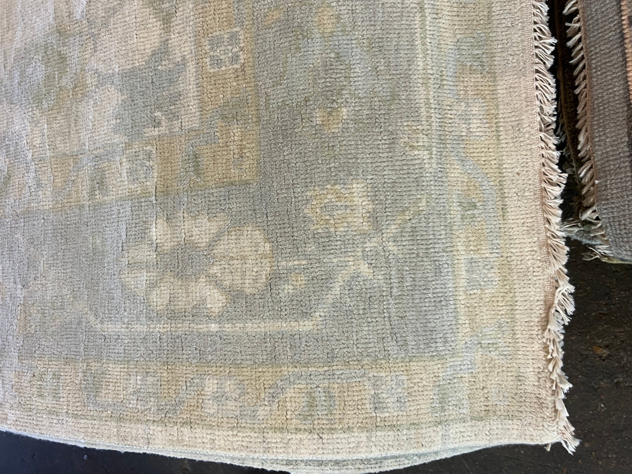 Joely 7.10x10.1 Hand-Knotted Silver and Blue Oushak | Banana Manor Rug Factory Outlet