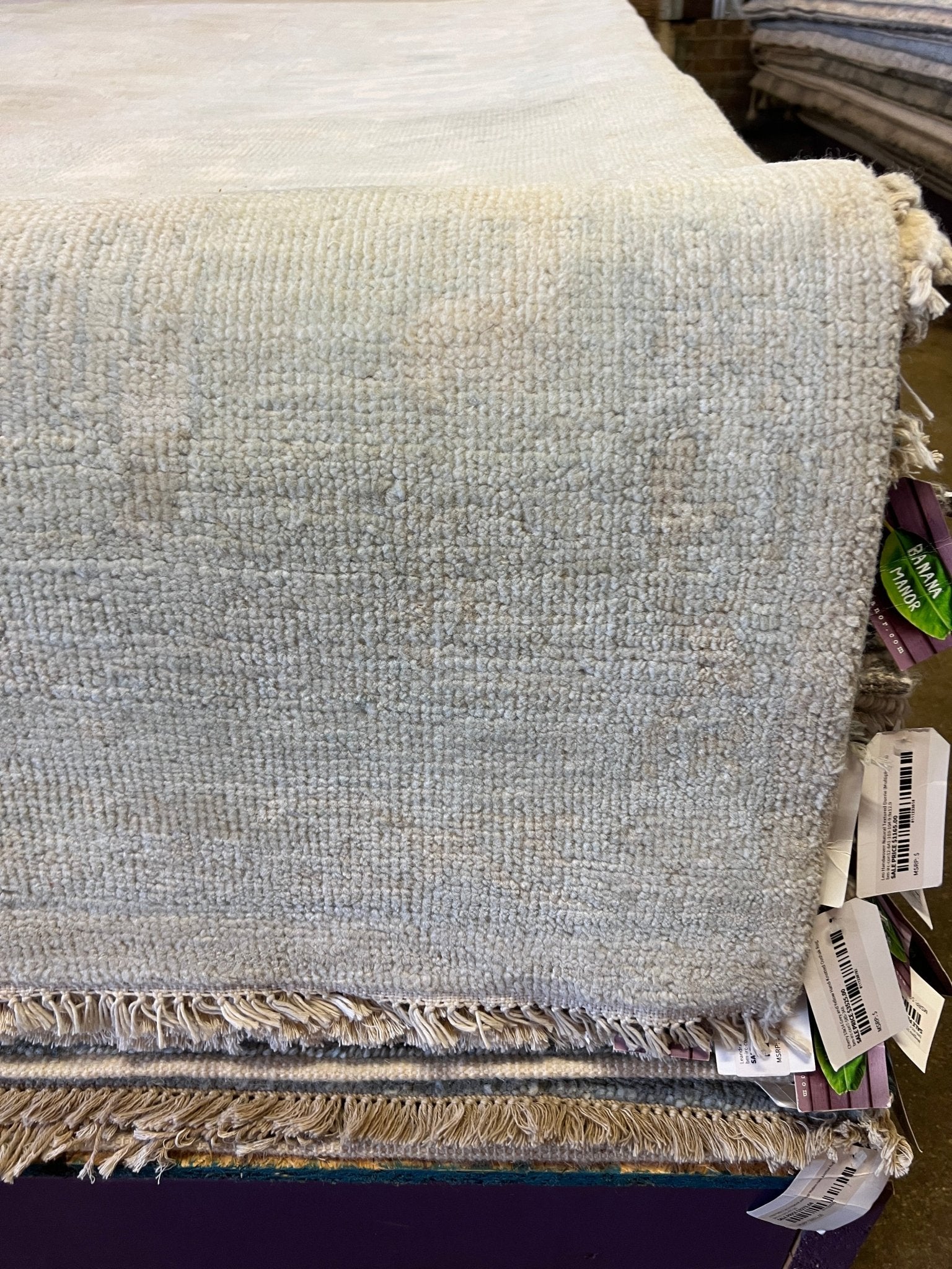 Karen Gagnon 12.1x15.6 Hand-Knotted Silver and Blue Oushak | Banana Manor Rug Factory Outlet