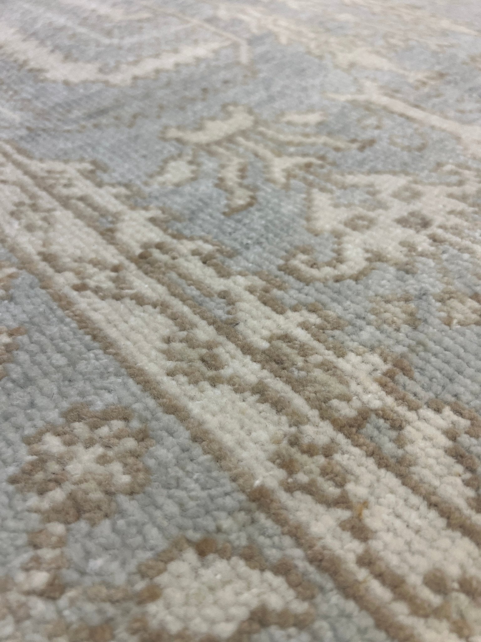 Kate Bracken 4.1x6.3 Hand-Knotted Cream and Green Oushak | Banana Manor Rug Factory Outlet