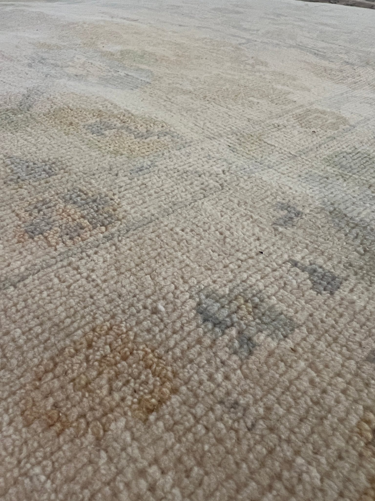 Killing Eve 8x8.1 Square Hand-Knotted Cream and Green Oushak | Banana Manor Rug Factory Outlet