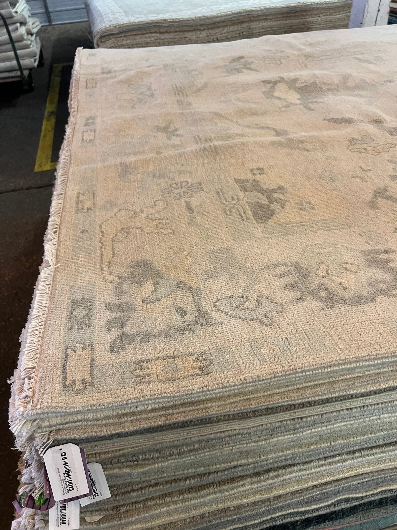 Kirby 8.0x10.2 Hand-Knotted Cream and Silver Oushak | Banana Manor Rug Factory Outlet