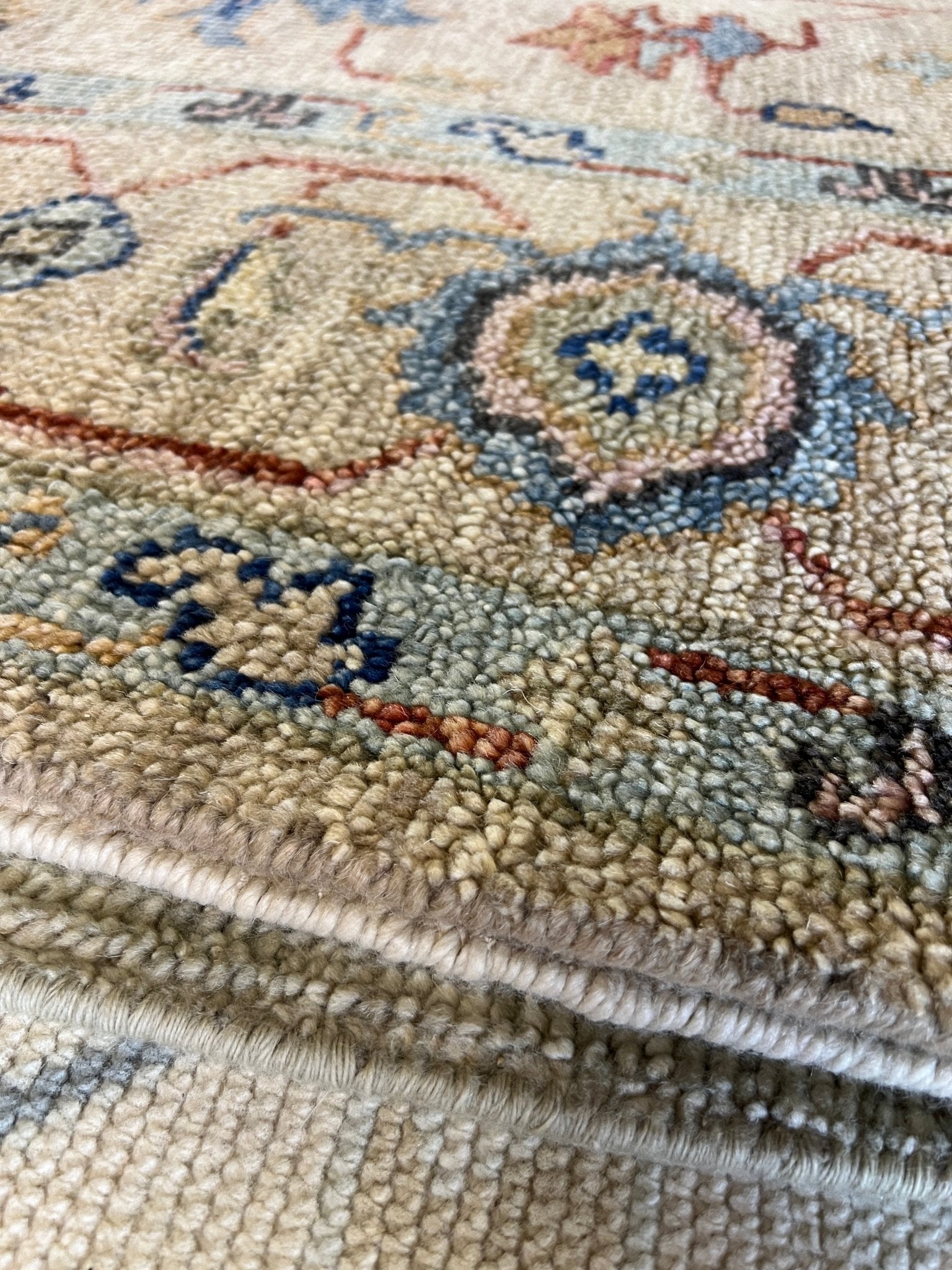 Kristin DiMera 8.9x11.9 Hand-Knotted Tan & Grey Oushak | Banana Manor Rug Factory Outlet