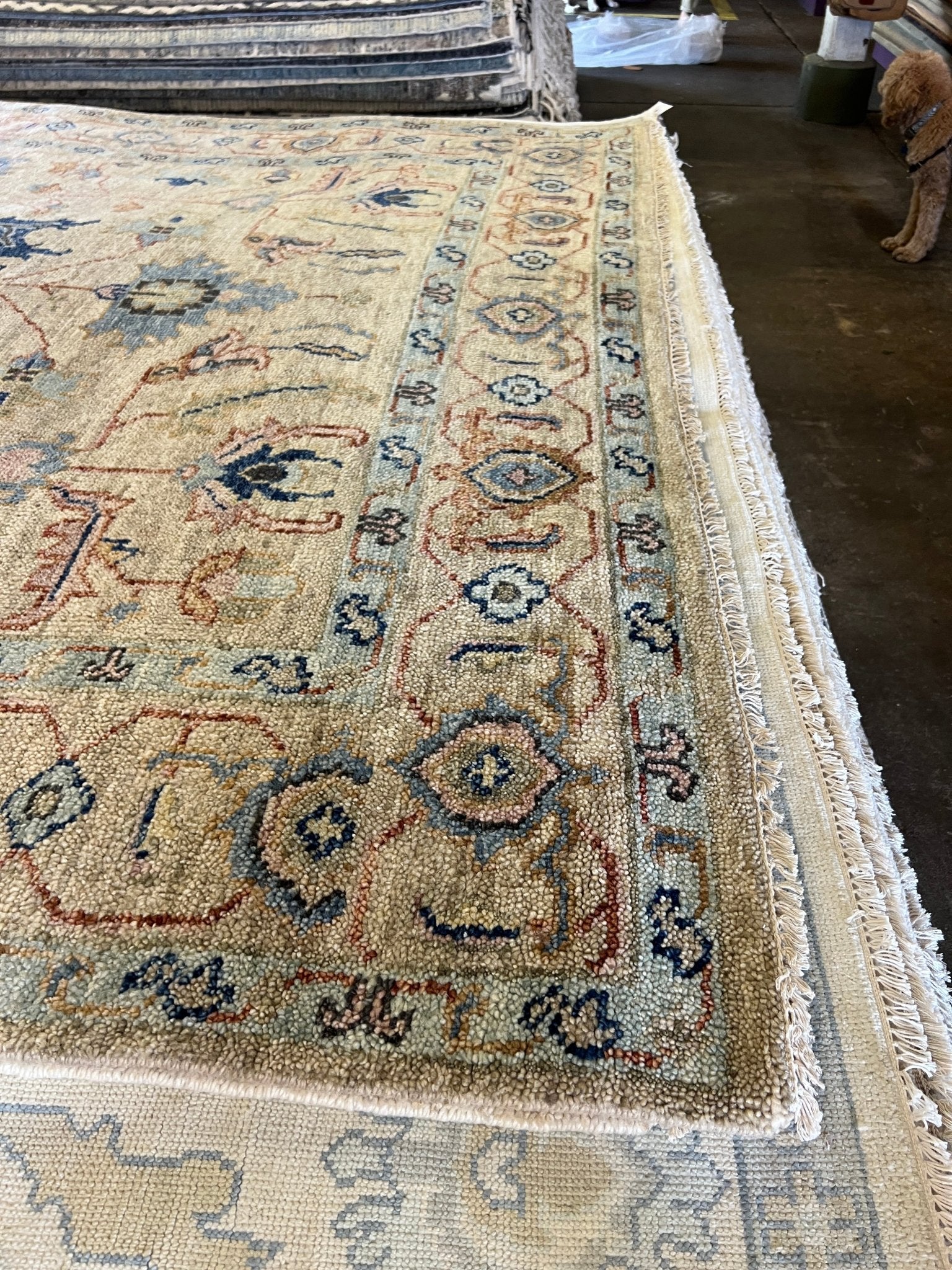 Kristin DiMera 8.9x11.9 Hand-Knotted Tan & Grey Oushak | Banana Manor Rug Factory Outlet