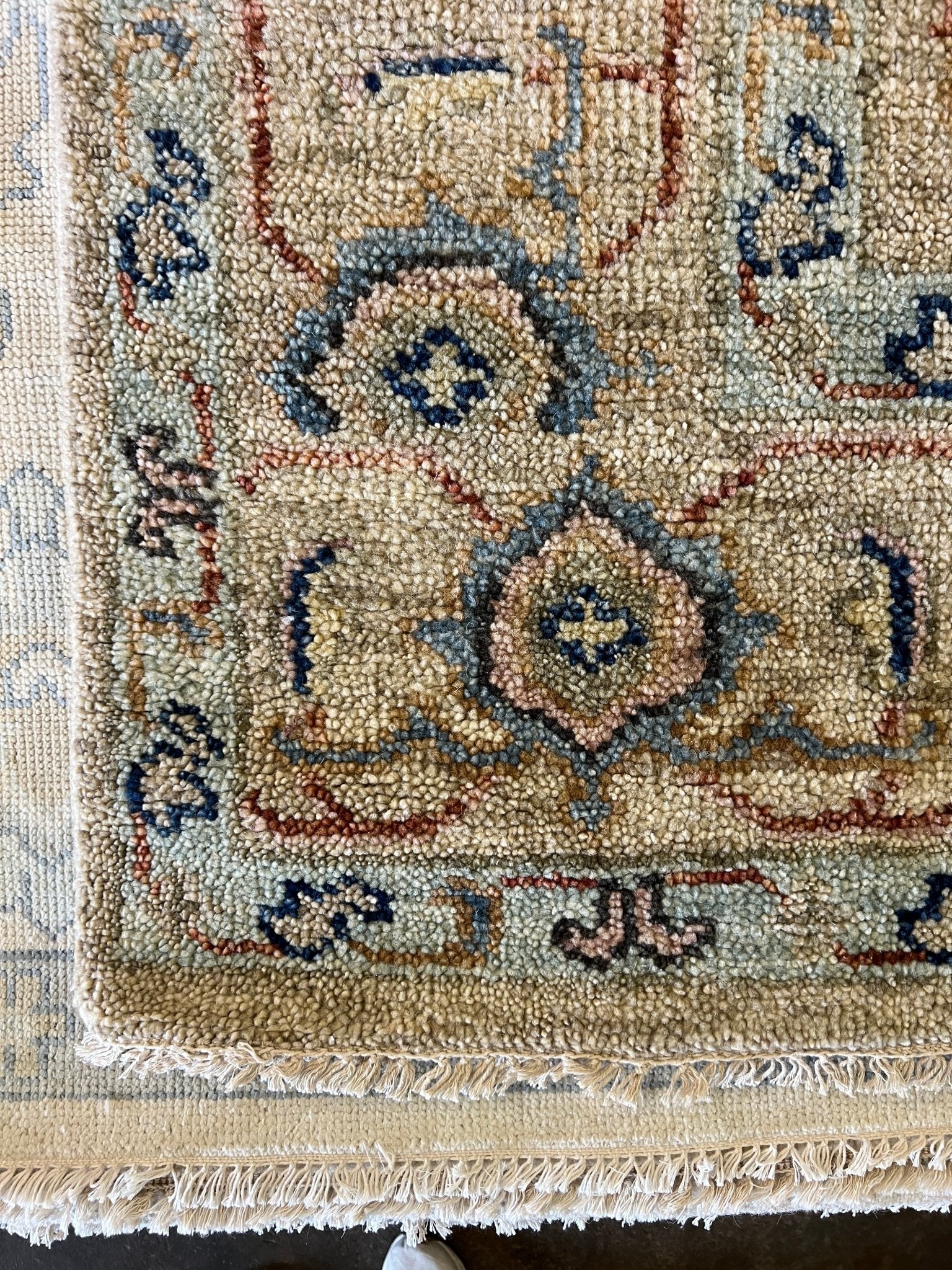 Kristin DiMera 8.9x11.9 Hand-Knotted Tan & Grey Oushak | Banana Manor Rug Factory Outlet