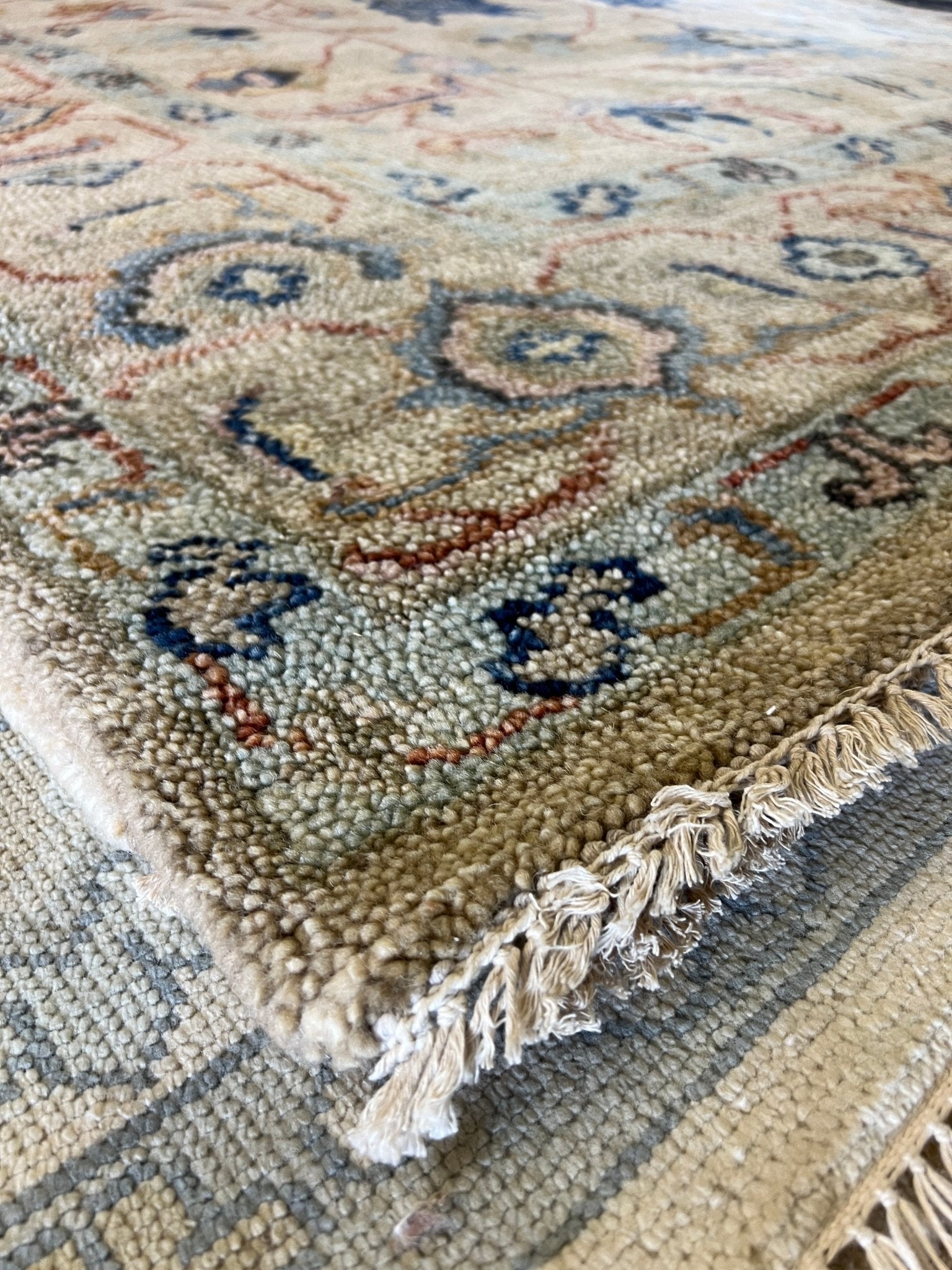 Kristin DiMera 8.9x11.9 Hand-Knotted Tan & Grey Oushak | Banana Manor Rug Factory Outlet