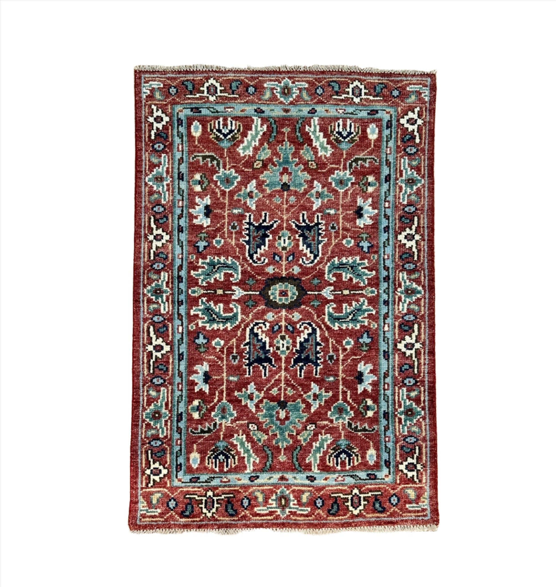 Lala Kent 4x6 Red Hand-Knotted Oushak Rug | Banana Manor Rug Factory Outlet