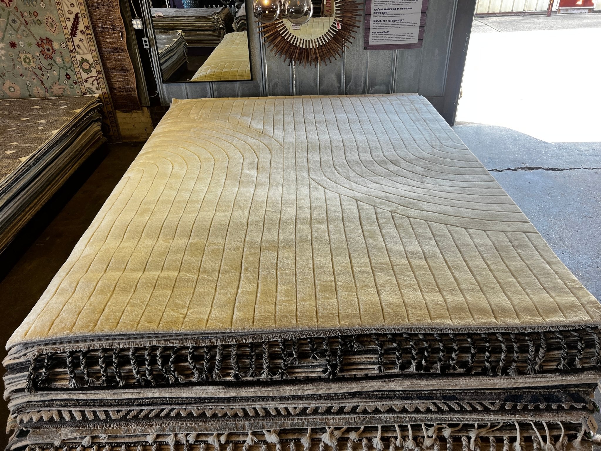 Lynne Moody 9x12 Hand-Knotted Ivory Modern | Banana Manor Rug Factory Outlet