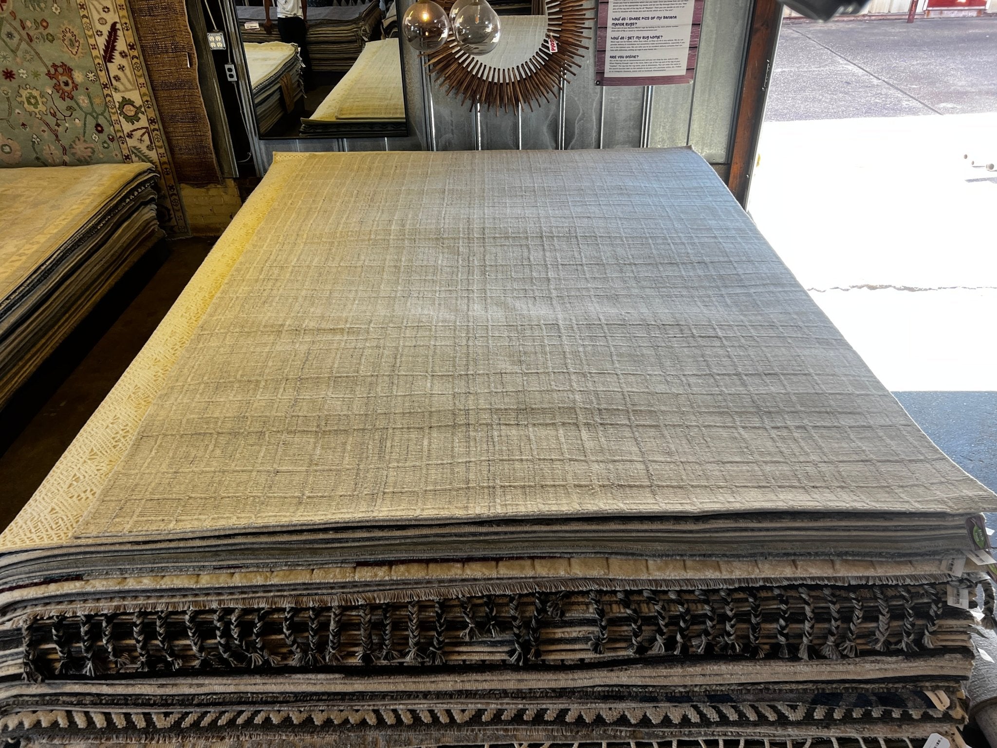 Marc 8.3x11.6 Hand-Knotted Grey & Silver Modern | Banana Manor Rug Factory Outlet