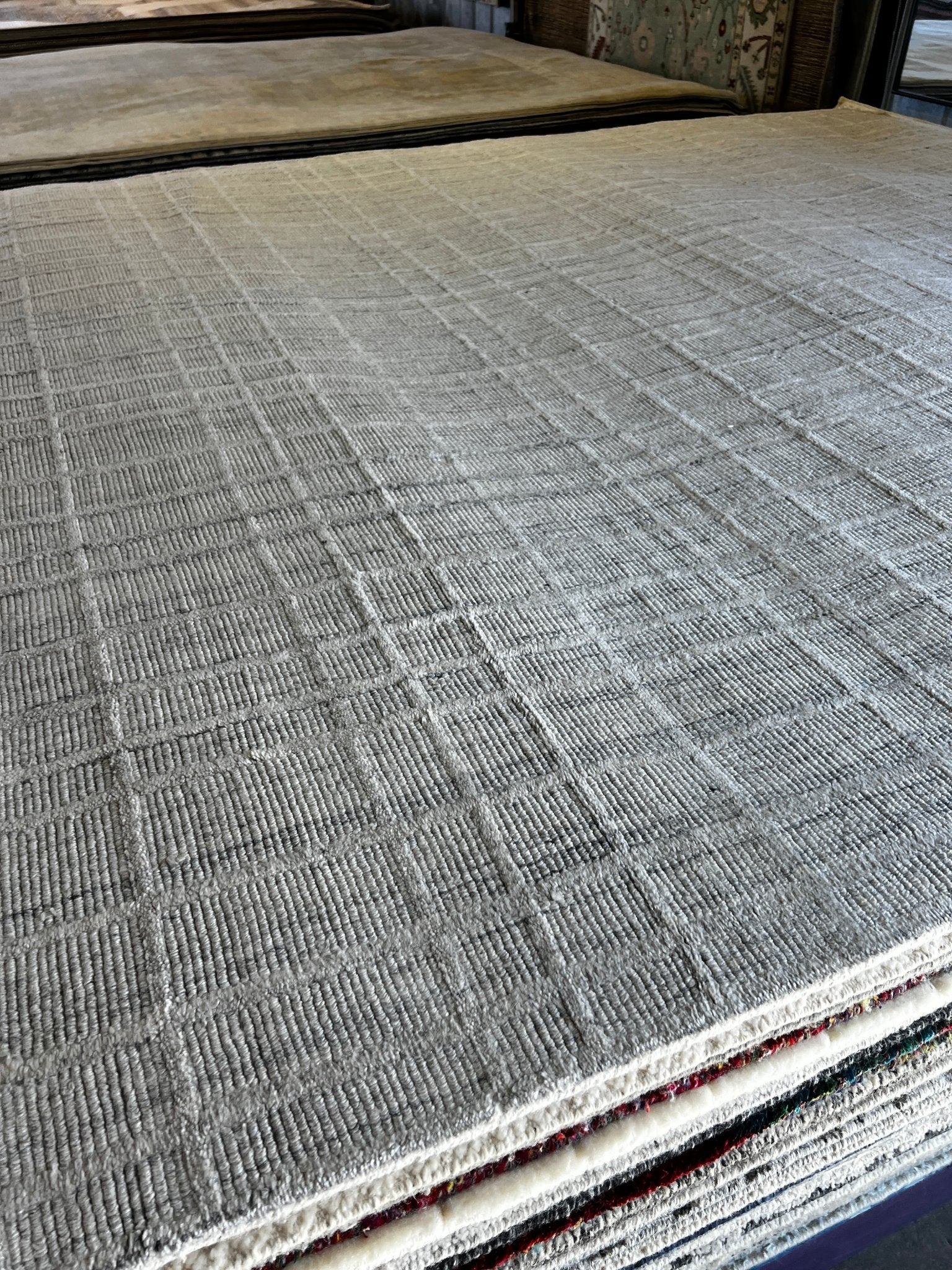 Marc 8.3x11.6 Hand-Knotted Grey & Silver Modern | Banana Manor Rug Factory Outlet