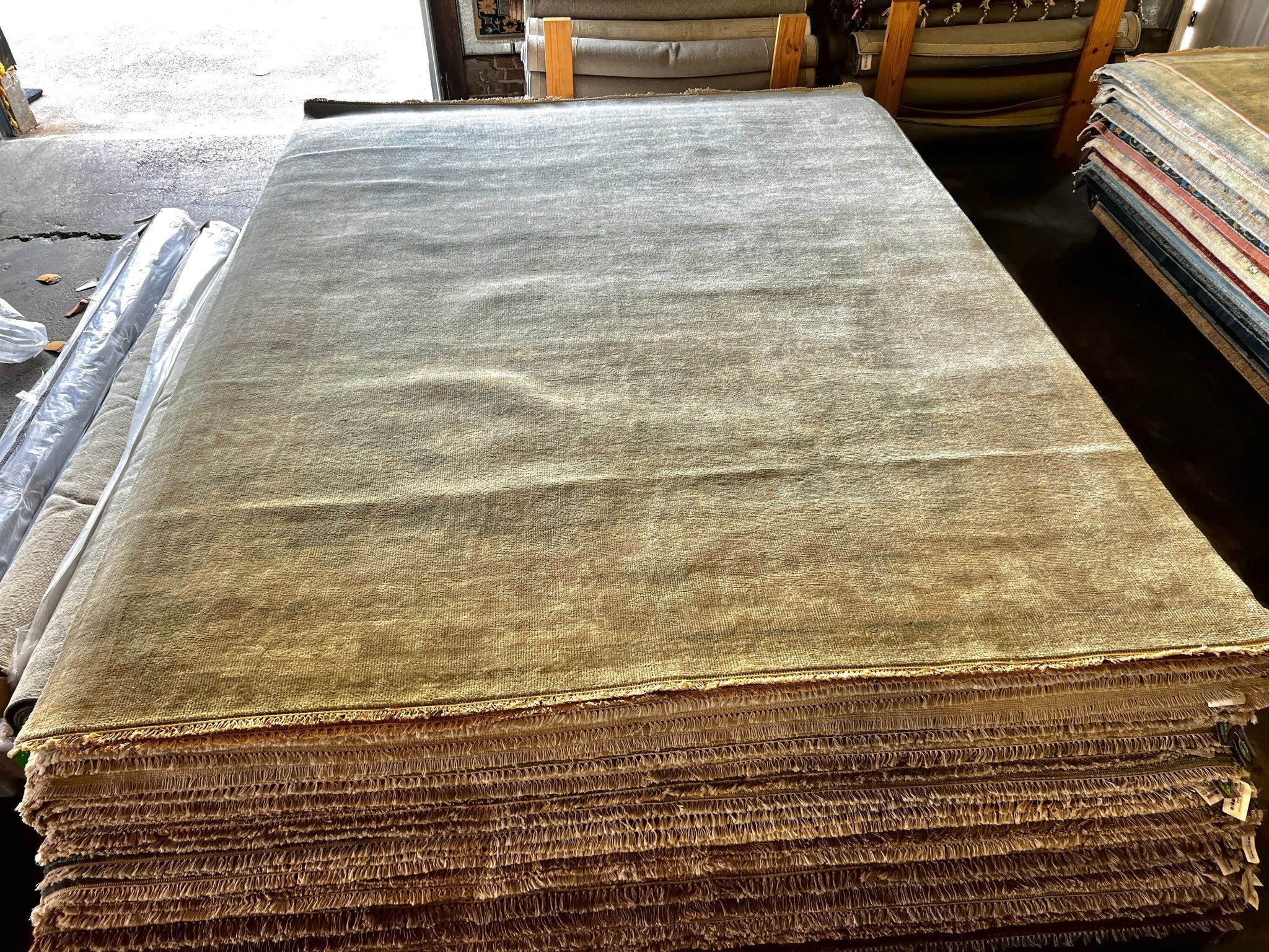 Mary Beth 9x12 Hand-Knotted Tan & Grey Oushak | Banana Manor Rug Factory Outlet