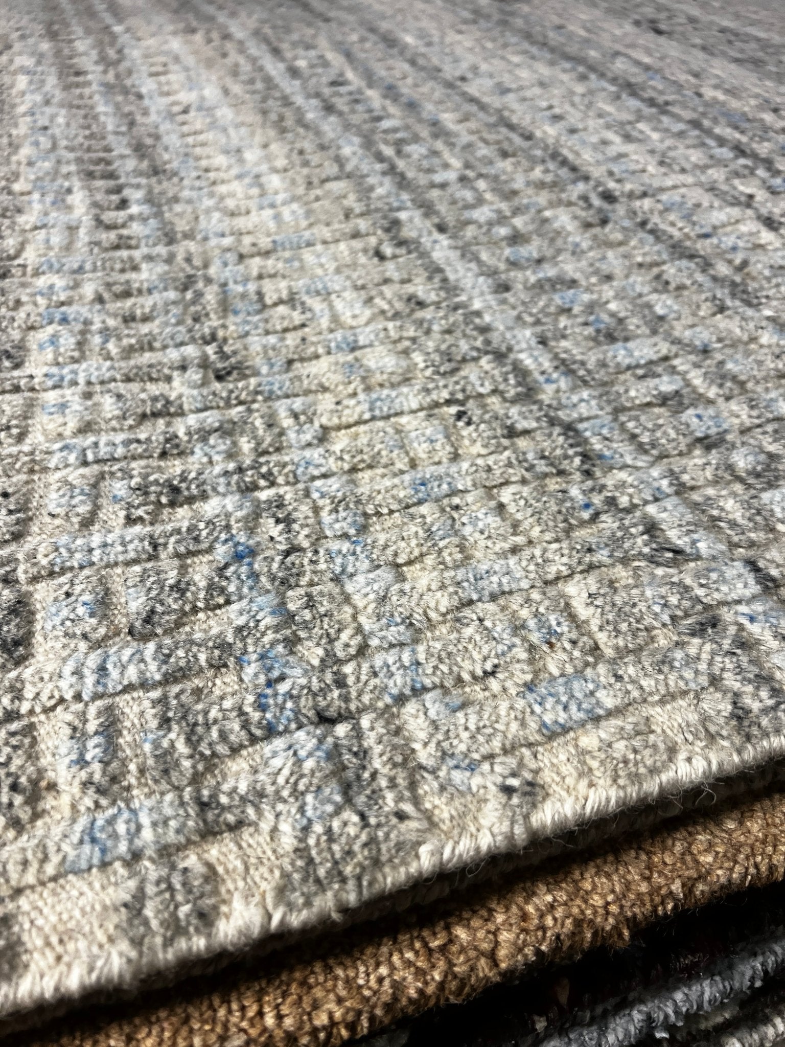 Morgan Therriot 6x9 Hand-Knotted Grey & Ivory Cut Pile | Banana Manor Rug Factory Outlet