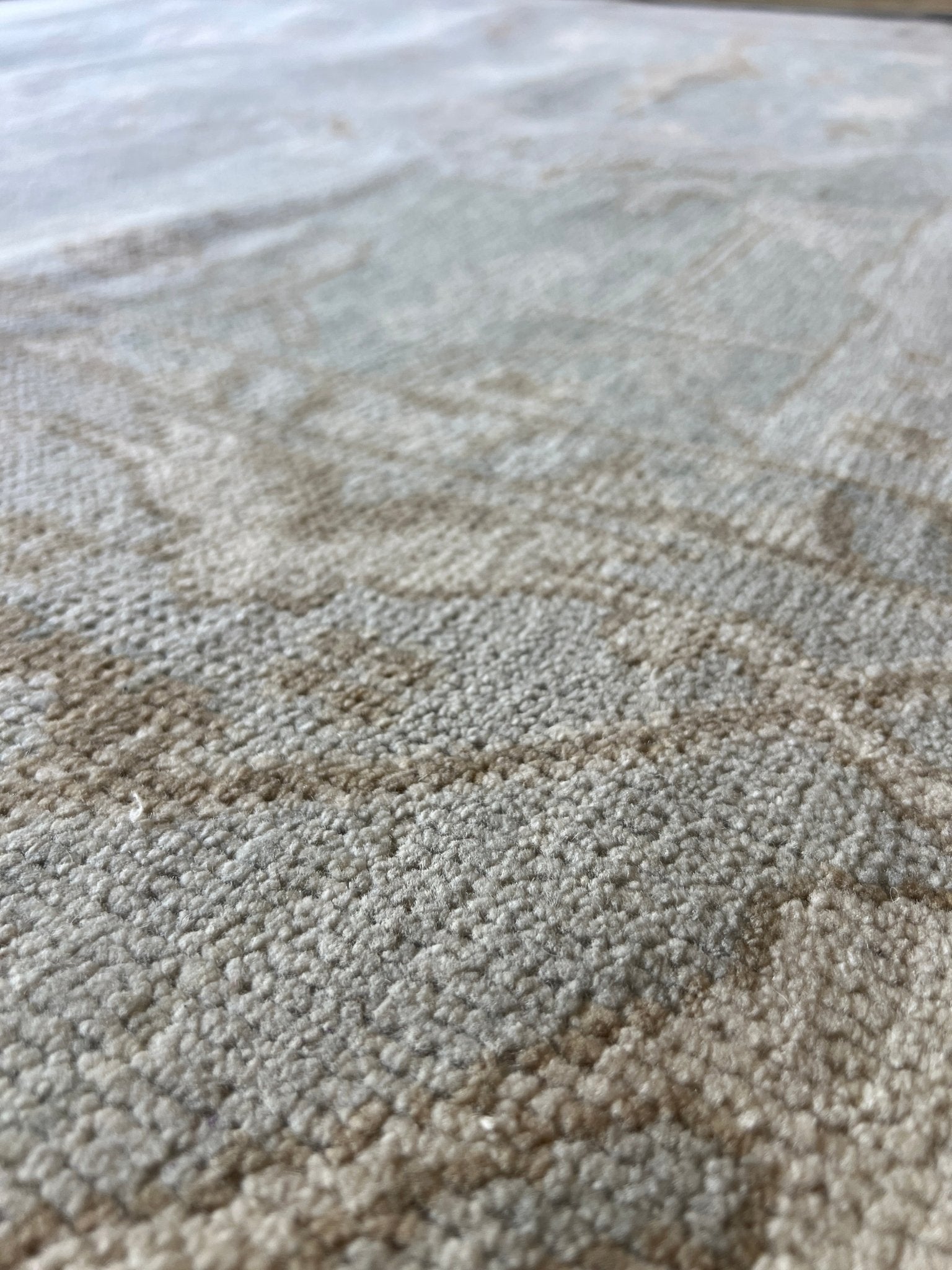 Nadia 8.10x12.3 Hand-Knotted Cream and Green Oushak | Banana Manor Rug Factory Outlet