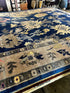 Pearl Thusi 8x10 Hand-Knotted Oushak Rug Blue and Tan | Banana Manor Rug Factory Outlet