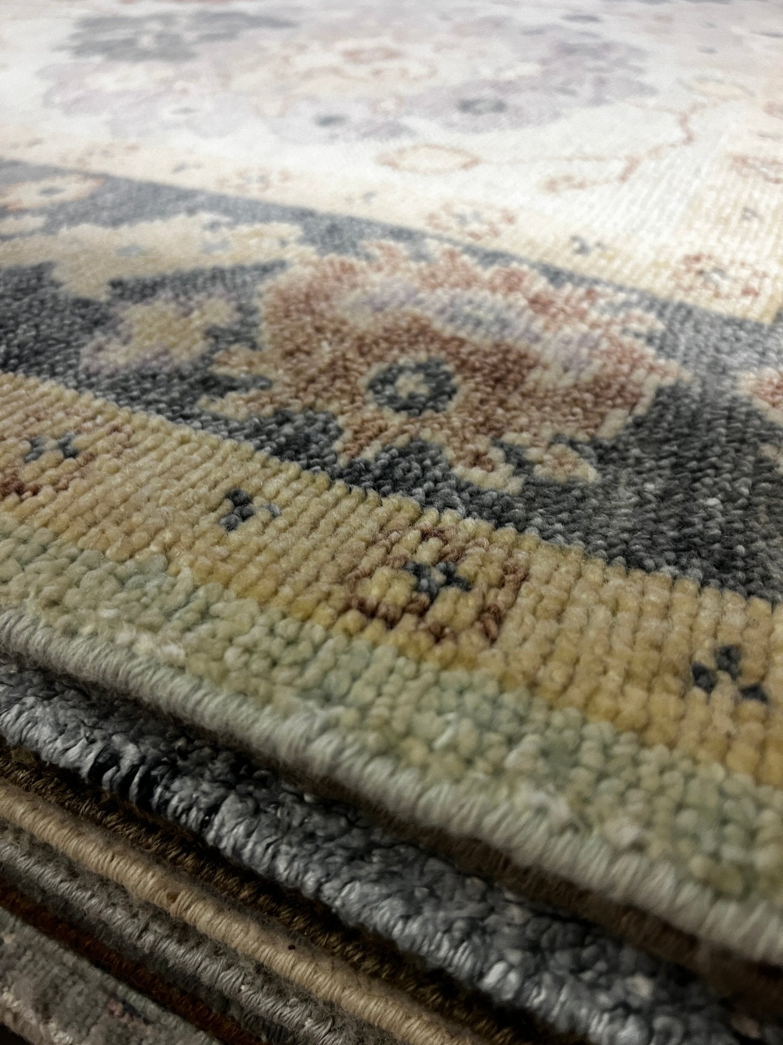 Pennilyn 6.3x9.3 Grey Hand-Knotted Oushak Rug | Banana Manor Rug Factory Outlet