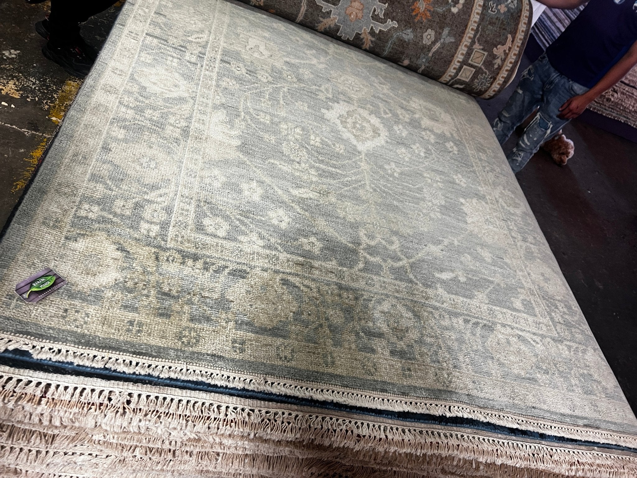 Rainey Richardson 6x9.3 Silver and Grey Hand-Knotted Oushak Rug | Banana Manor Rug Factory Outlet