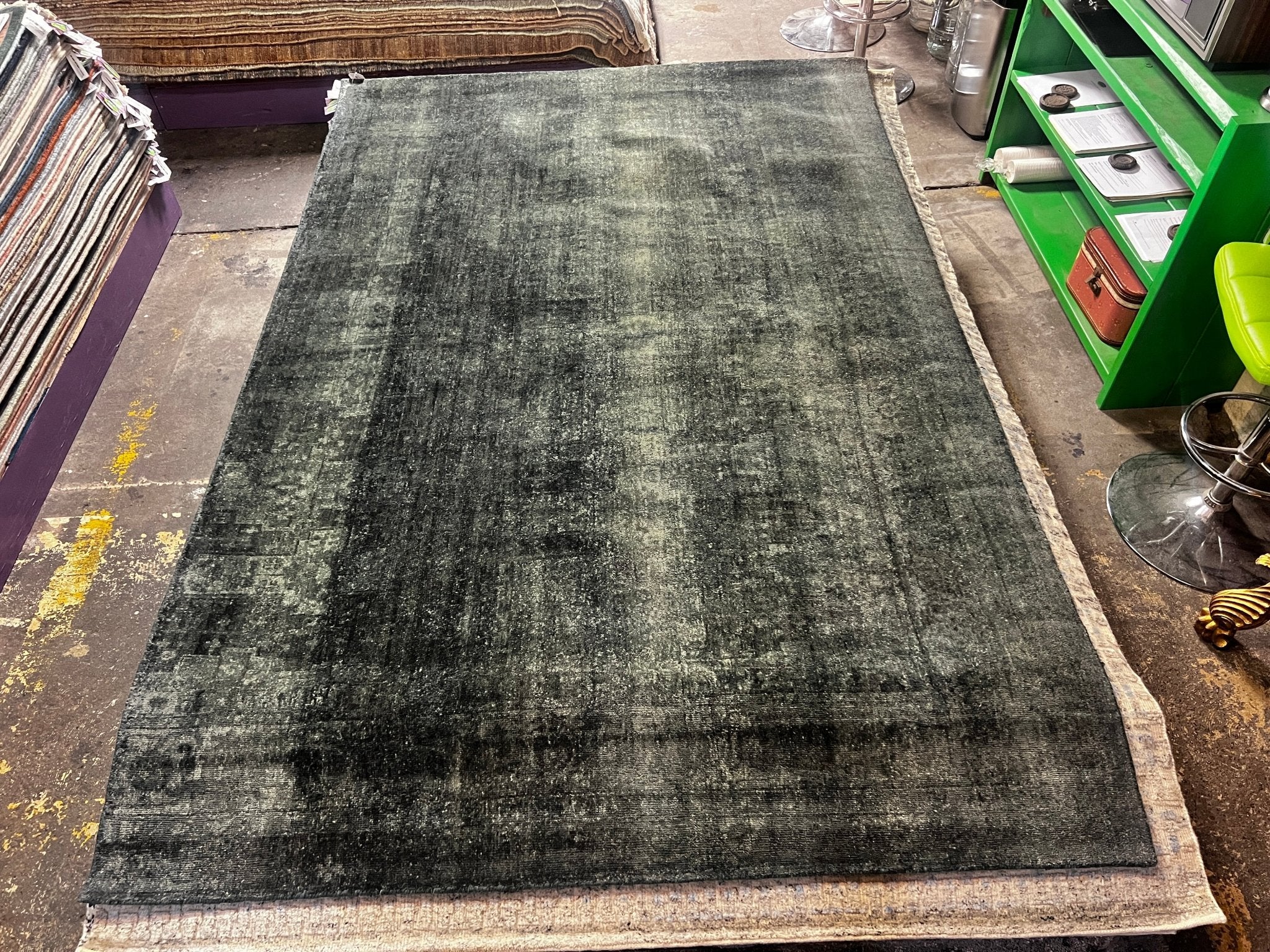 Rineke 5.9x8.9 Green Over-Dried Oushak | Banana Manor Rug Factory Outlet