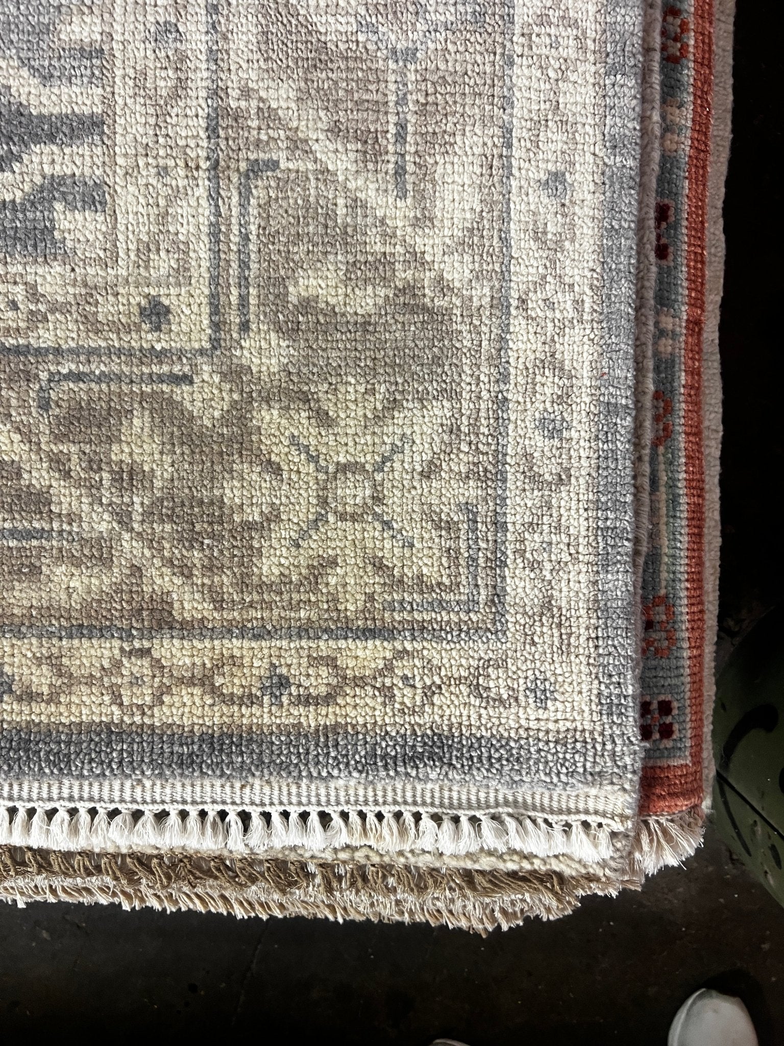 Roxy 5.9x9 Hand-Knotted Grey & Light Rust Turkish Oushak | Banana Manor Rug Factory Outlet