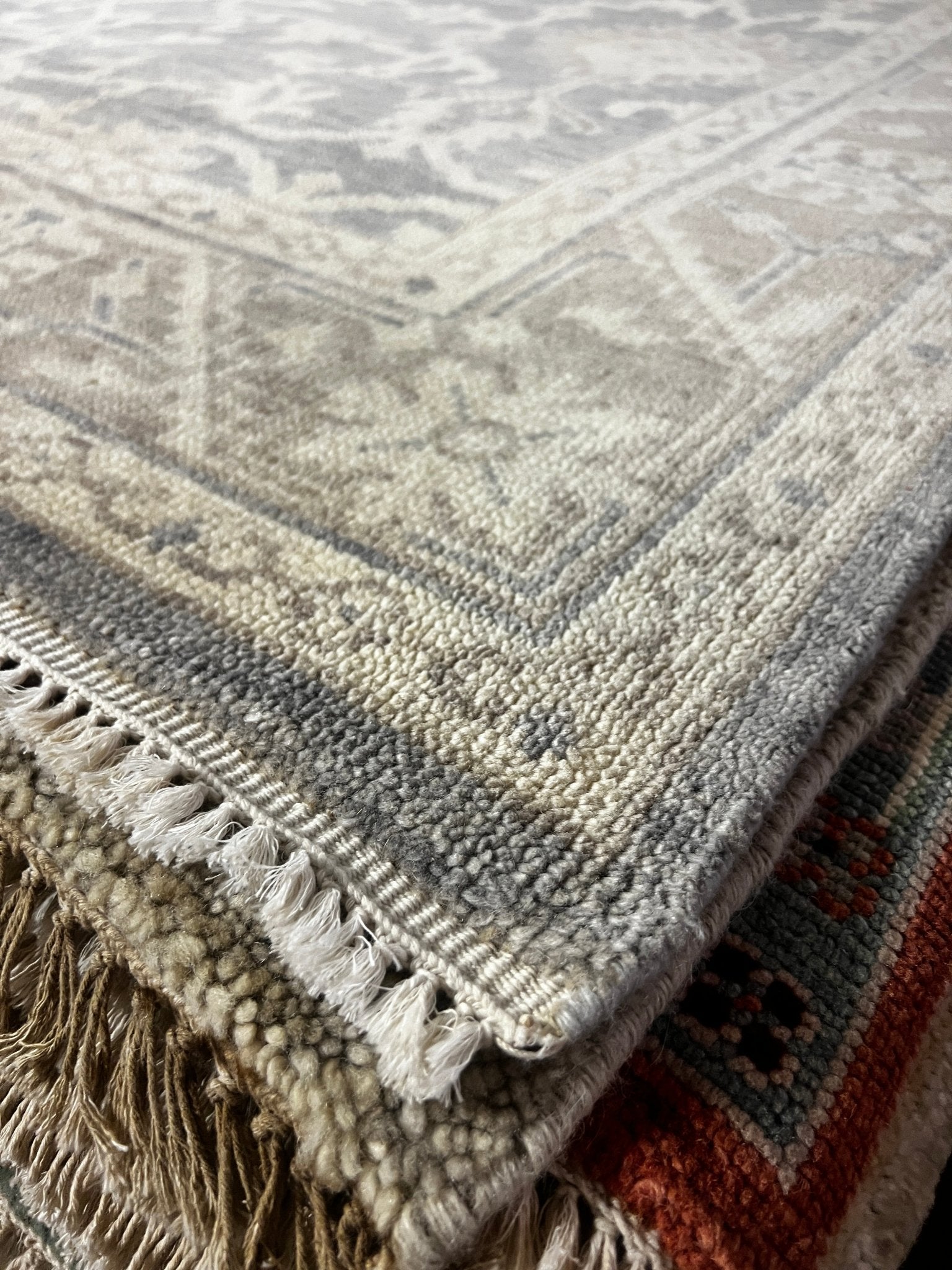 Roxy 5.9x9 Hand-Knotted Grey & Light Rust Turkish Oushak | Banana Manor Rug Factory Outlet