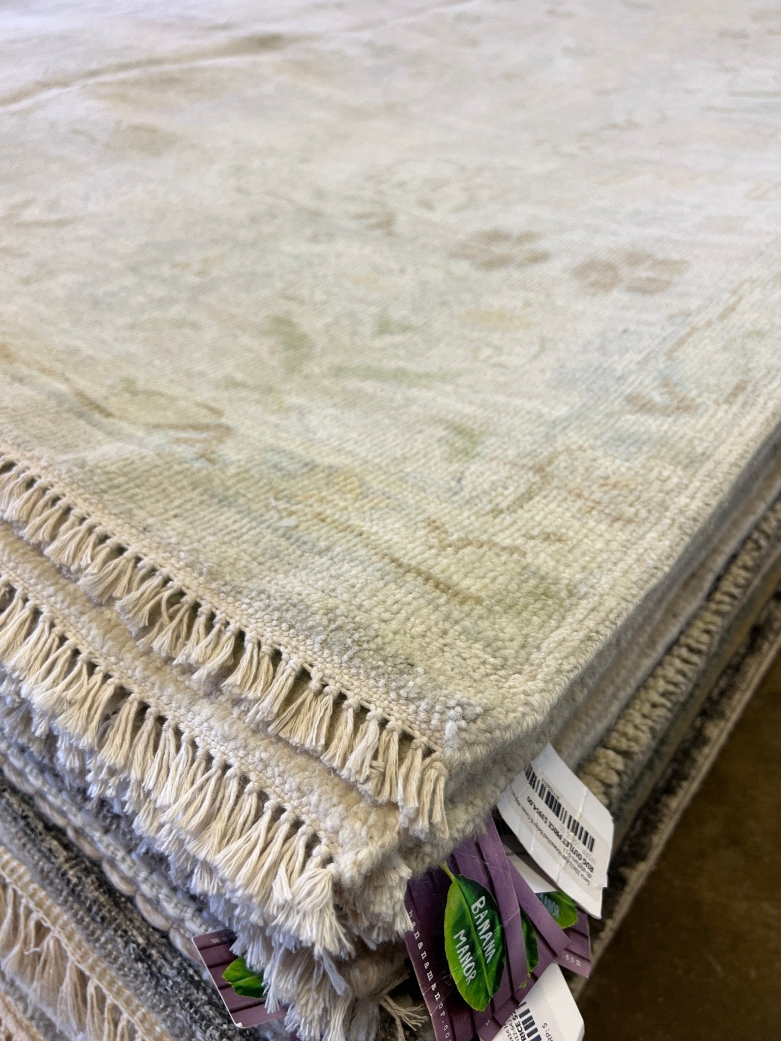 Ruth 10x14.4 Hand-Knotted Silver and Green Oushak | Banana Manor Rug Factory Outlet