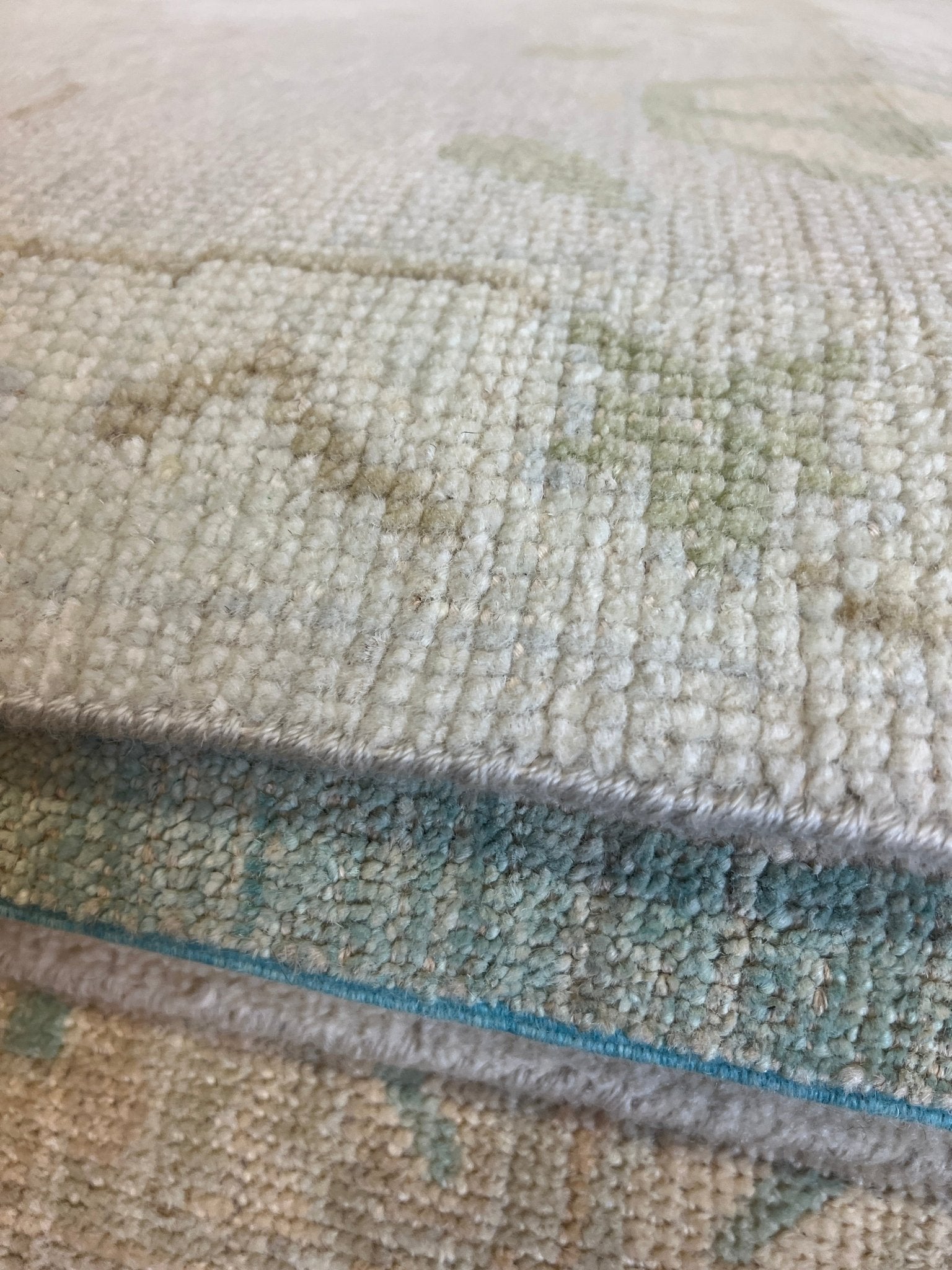 Ruth 10x14.4 Hand-Knotted Silver and Green Oushak | Banana Manor Rug Factory Outlet