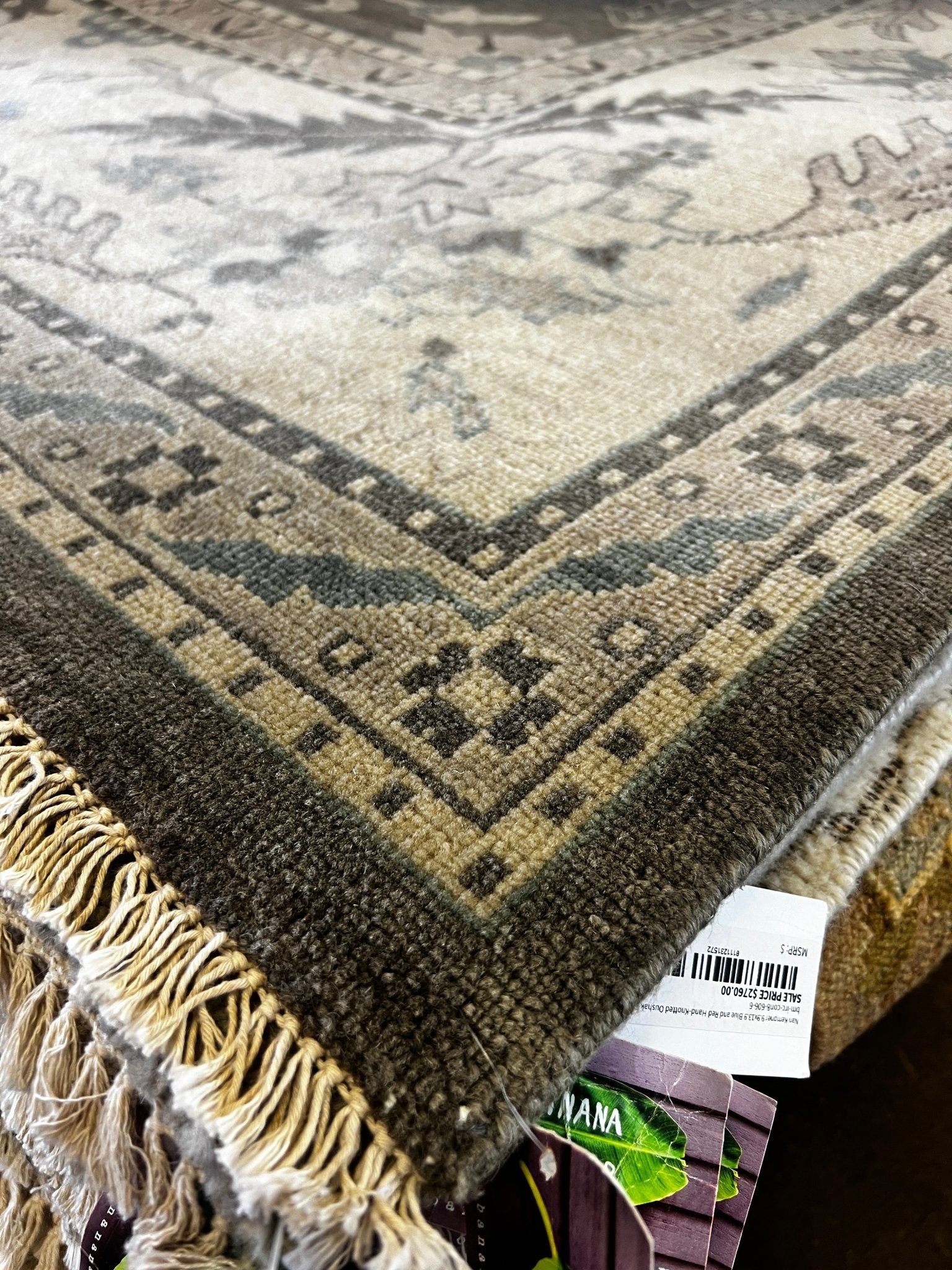 Ryder 10x14 Dark Grey and Ivory Hand-Knotted Oushak Rug | Banana Manor Rug Factory Outlet