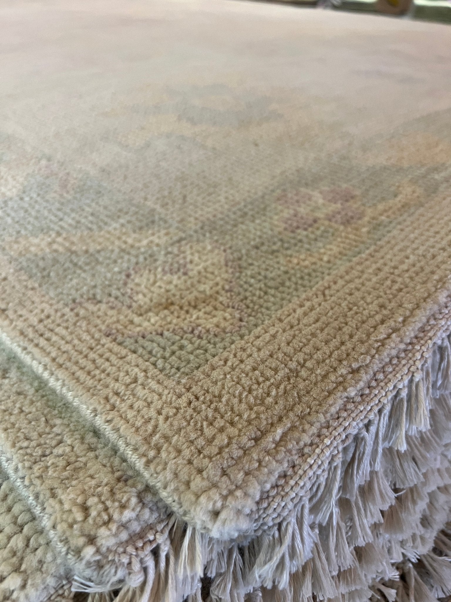 Sakina 7.10x10 Hand-Knotted Cream and Lavender Oushak | Banana Manor Rug Factory Outlet