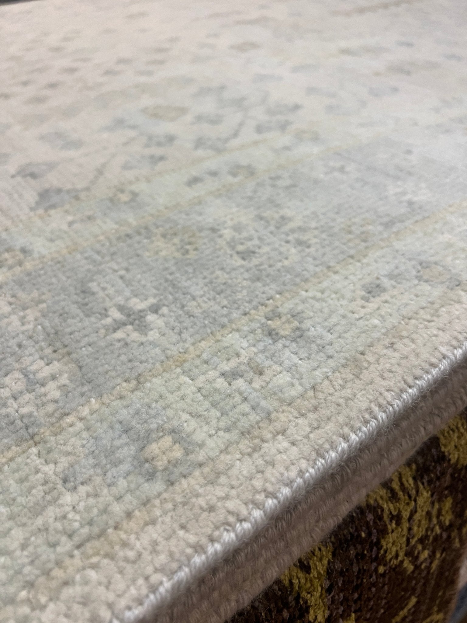 Sally 4.0x6.3 Hand-Knotted Cream and Blue Oushak | Banana Manor Rug Factory Outlet