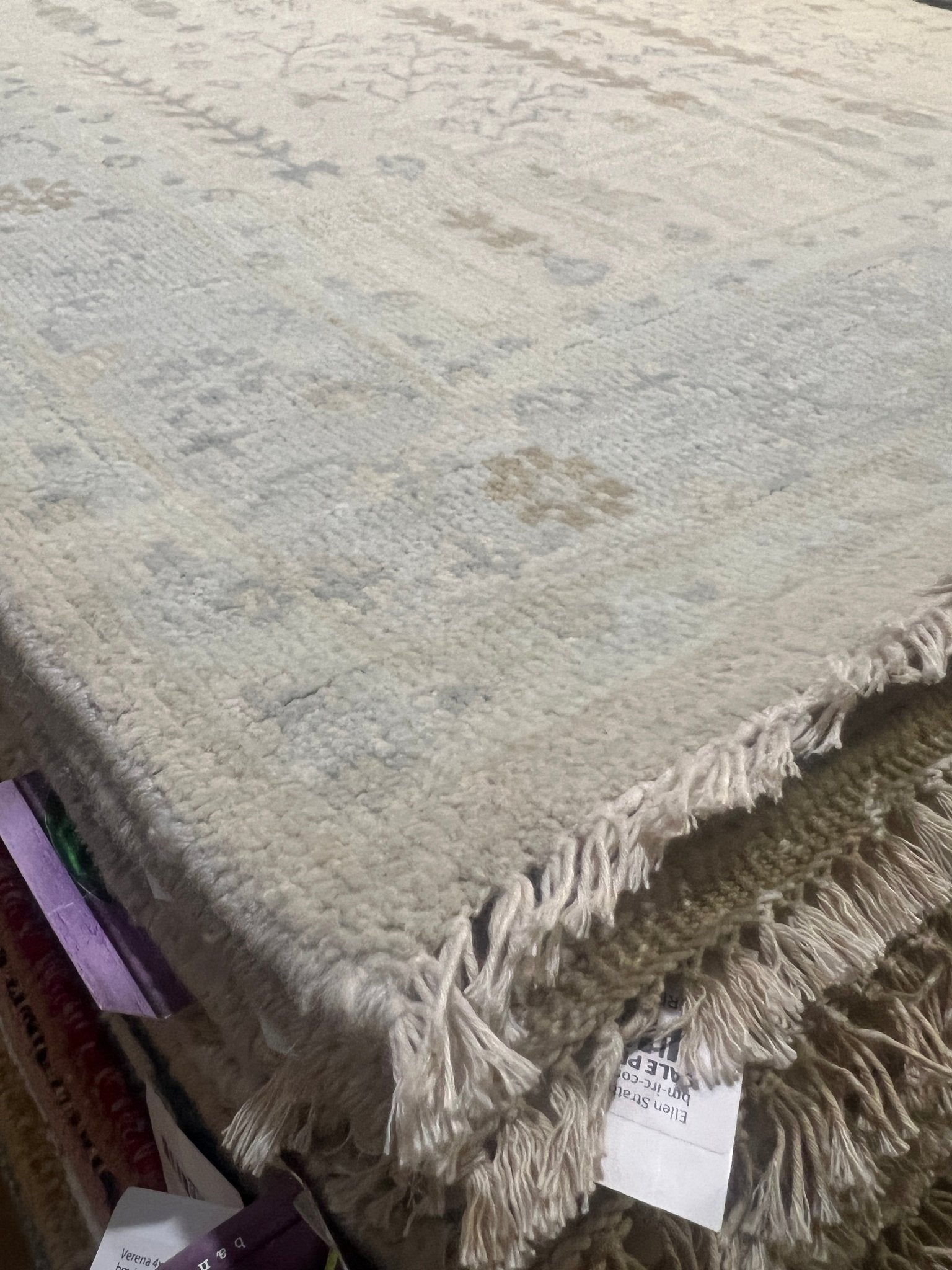 Sally 4.0x6.3 Hand-Knotted Cream and Blue Oushak | Banana Manor Rug Factory Outlet