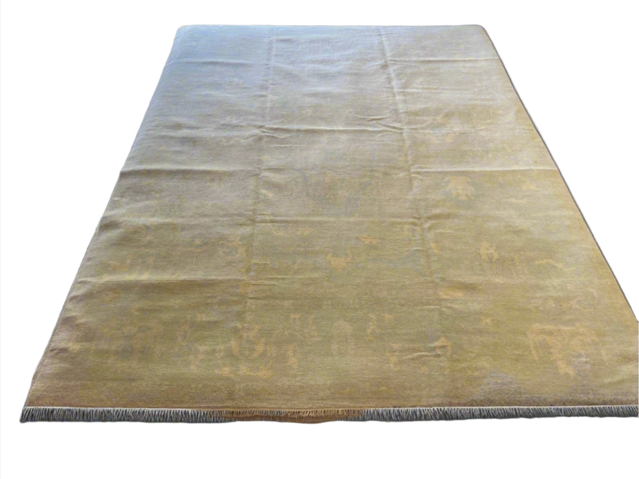 Sonya 8.11x12.5 Hand-Knotted Silver and Green Oushak | Banana Manor Rug Factory Outlet