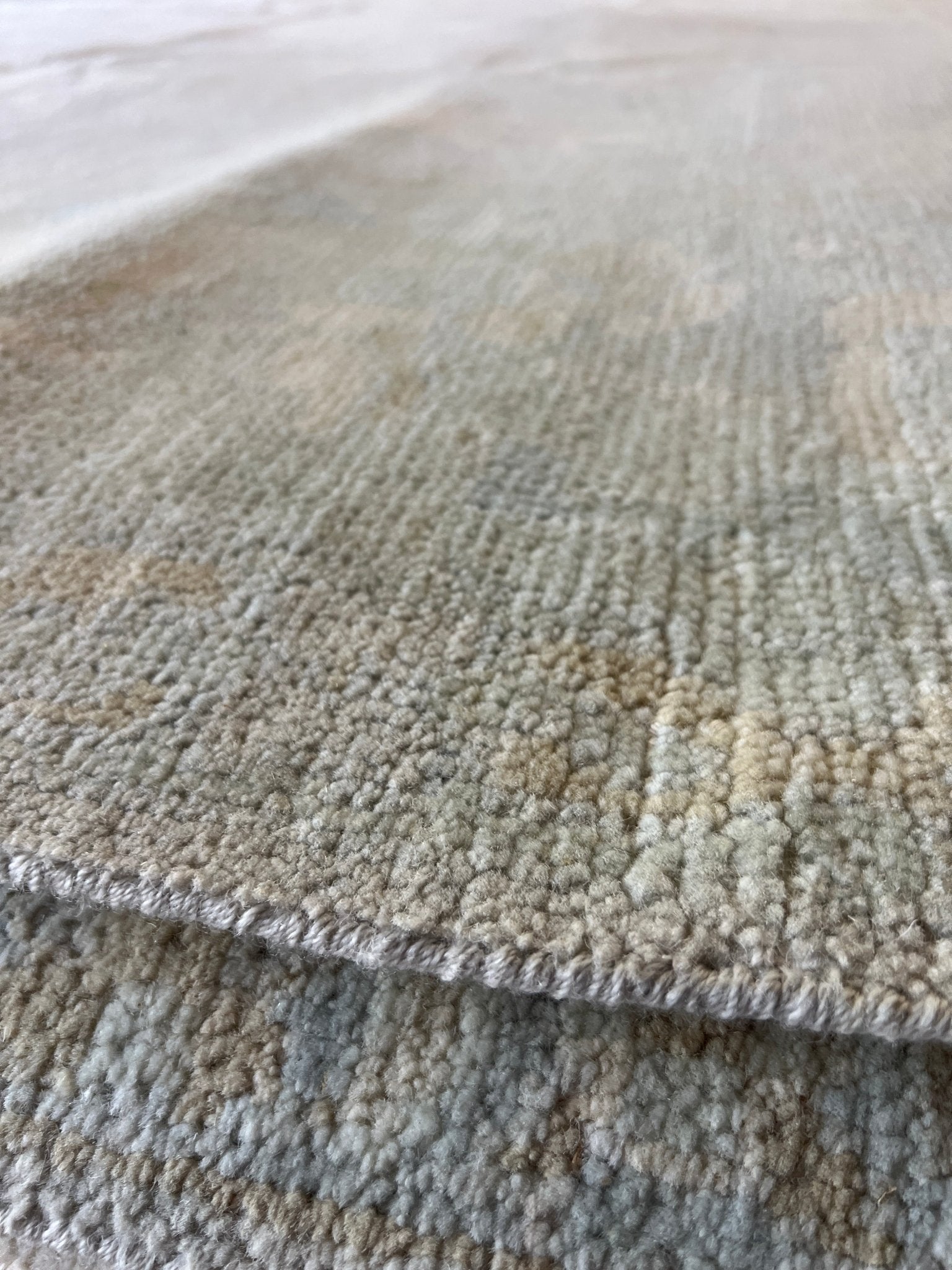 Sonya 8.11x12.5 Hand-Knotted Silver and Green Oushak | Banana Manor Rug Factory Outlet