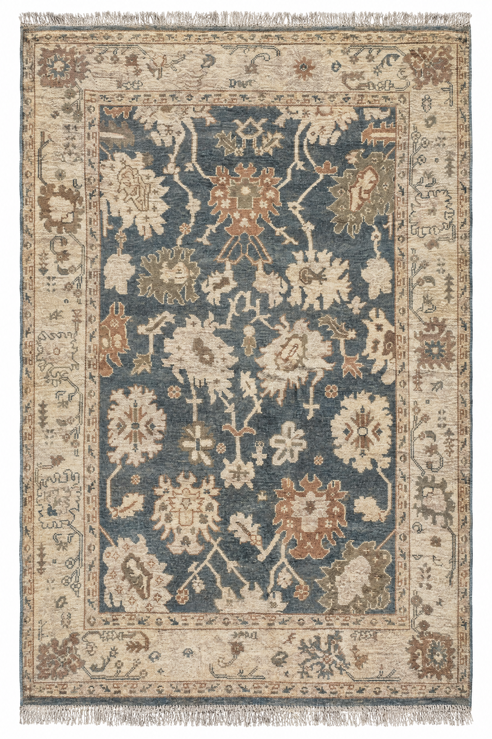 Mari 5.4x7.5 Blue Whitewashed Hand-Knotted Oushak — created with Imersian